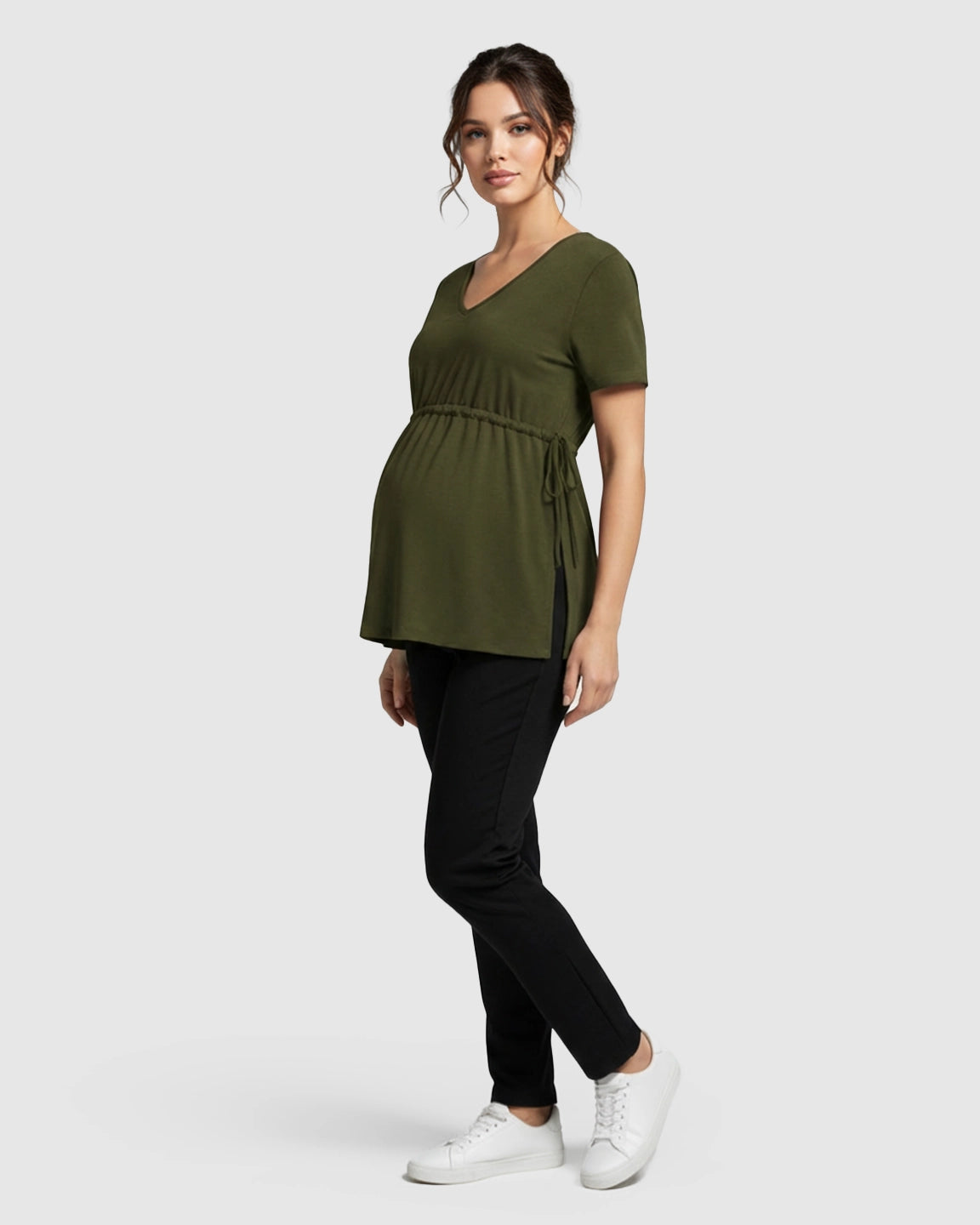 Elastic-Waist Babydoll Maternity Top