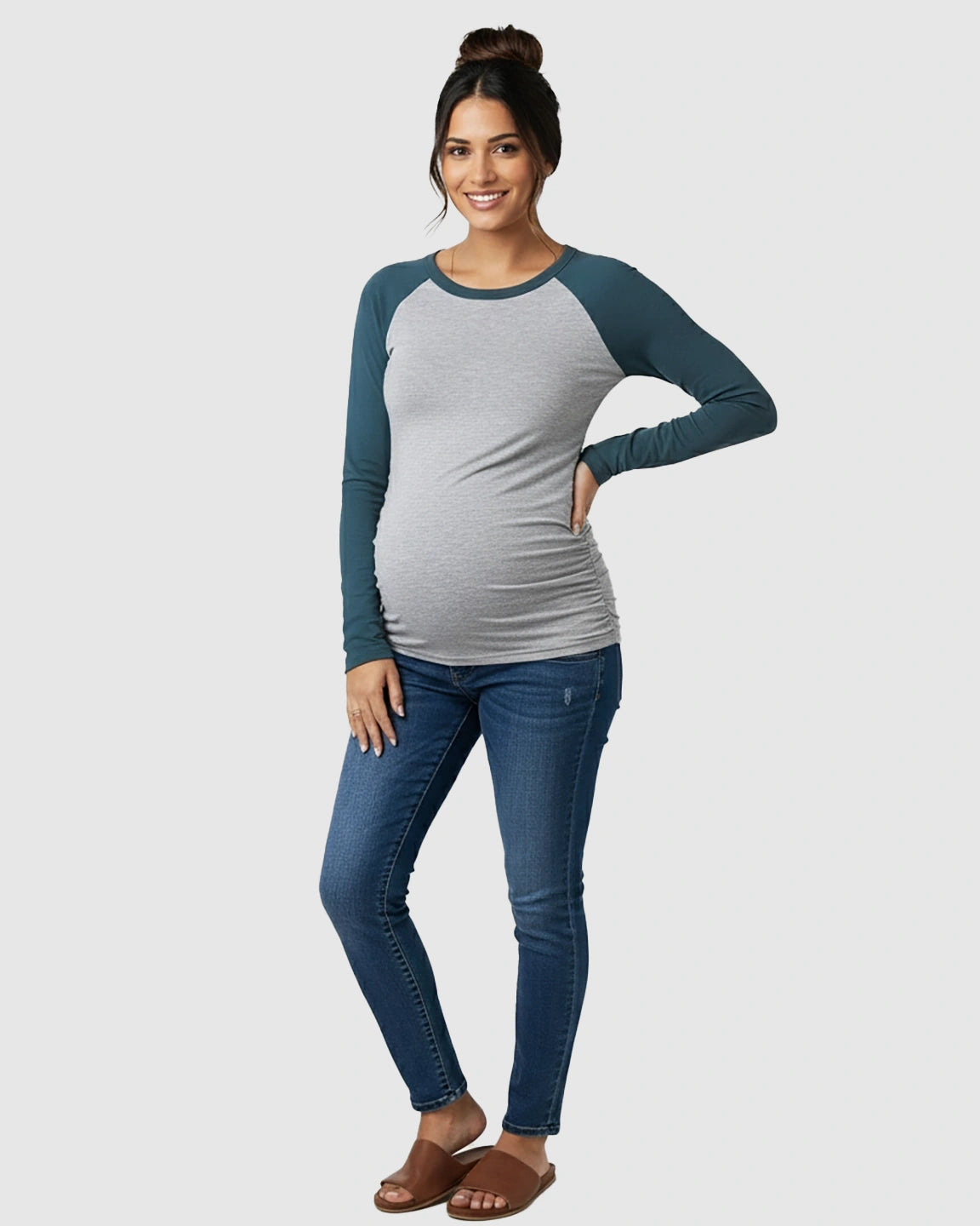 Stretch Fit Long-Sleeve Maternity Top