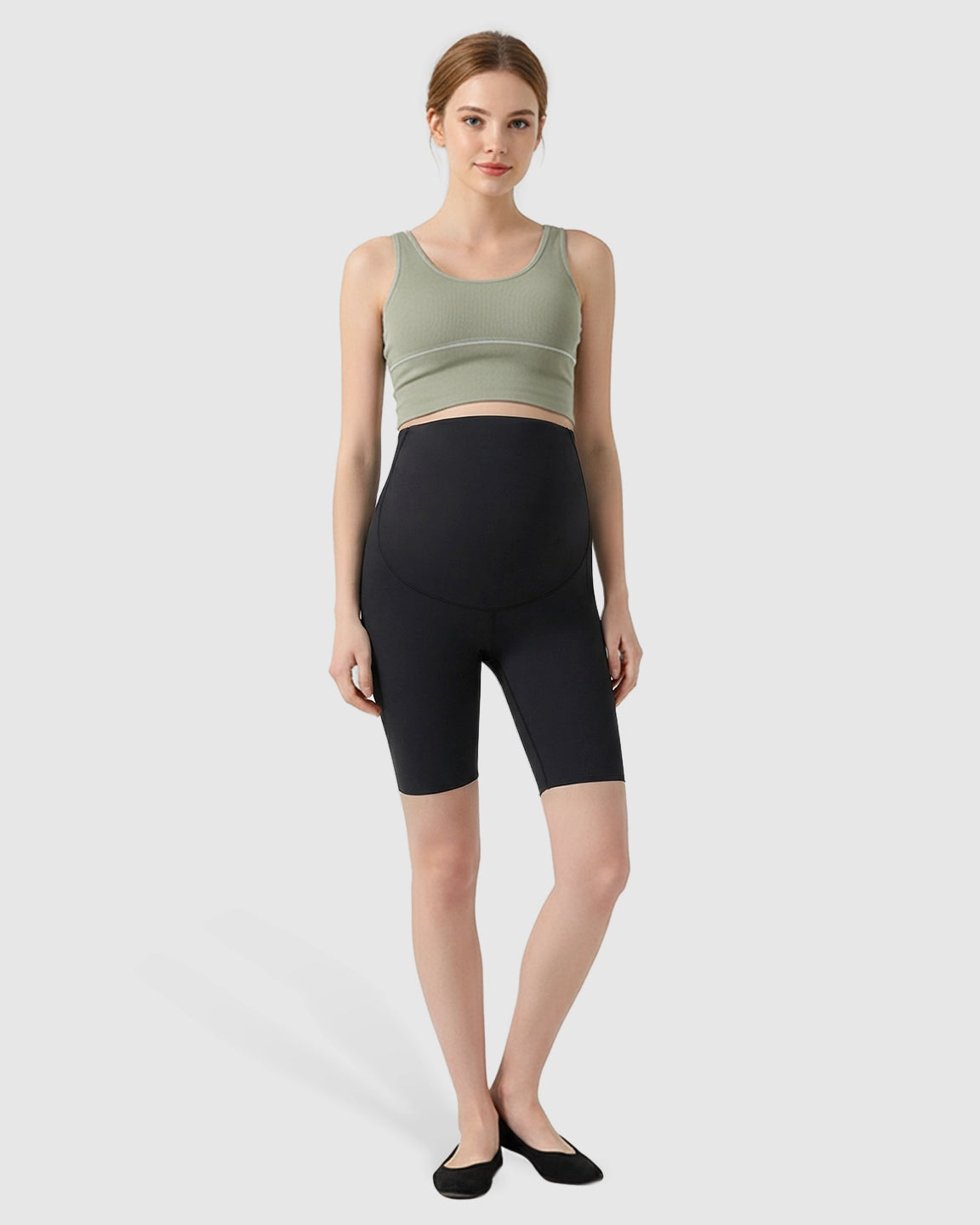 Over-Belly Seamless Design Maternity Shorts