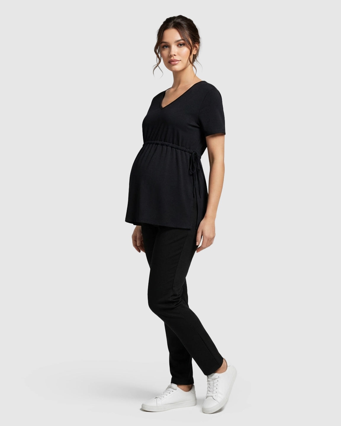 Elastic-Waist Babydoll Maternity Top