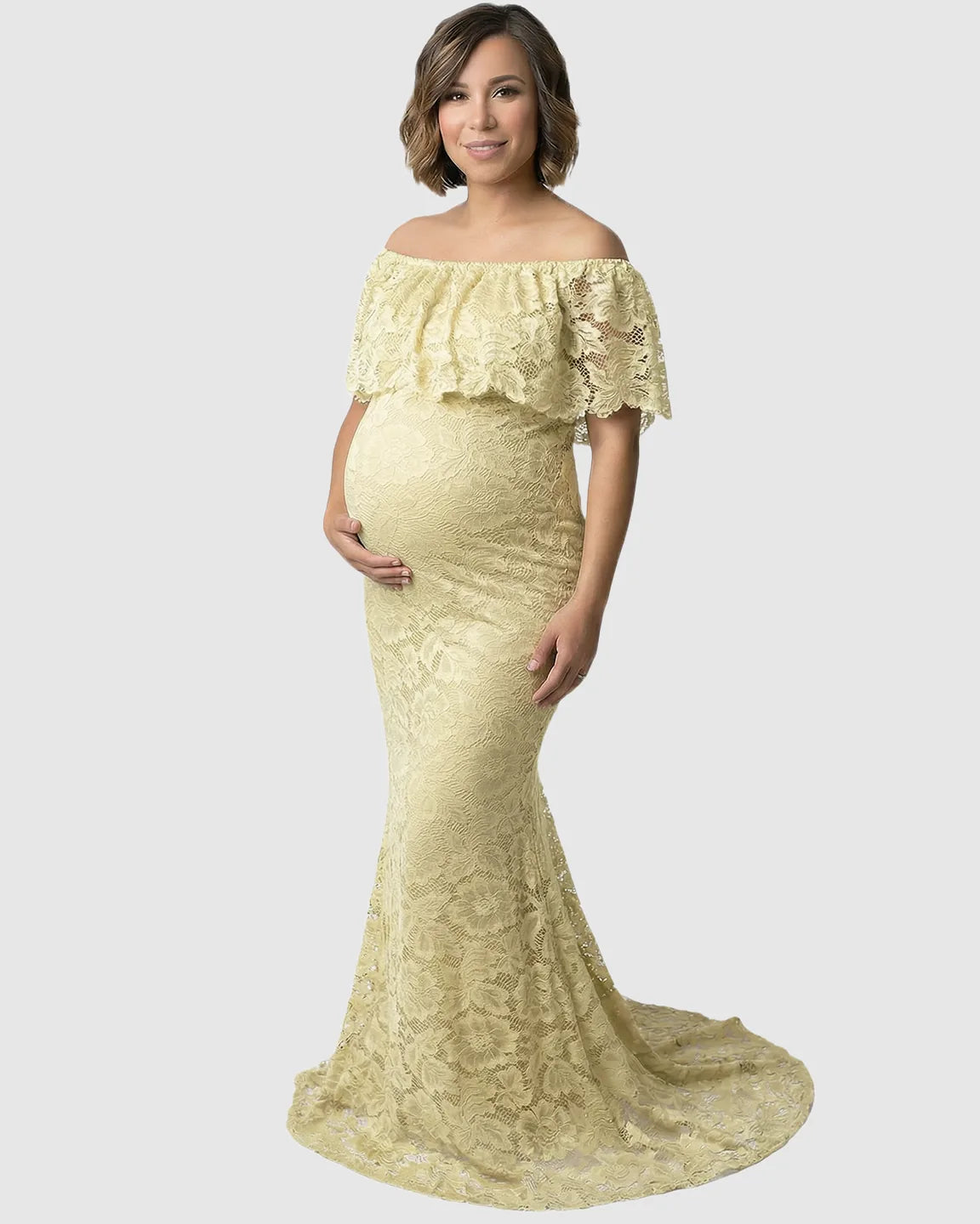 Lace Fitted Mermaid Maternity Gown