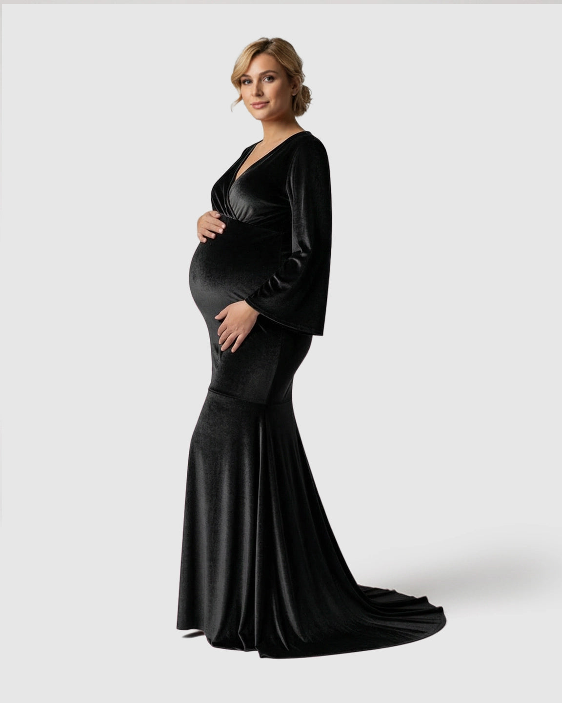 Velvet Mermaid Fit Maternity Gown