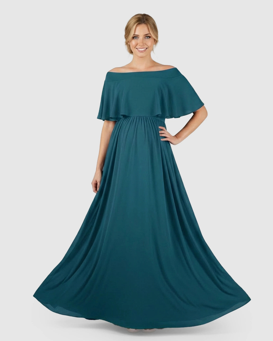 Off Shoulder Bohemian Maternity Photoshoot Dress