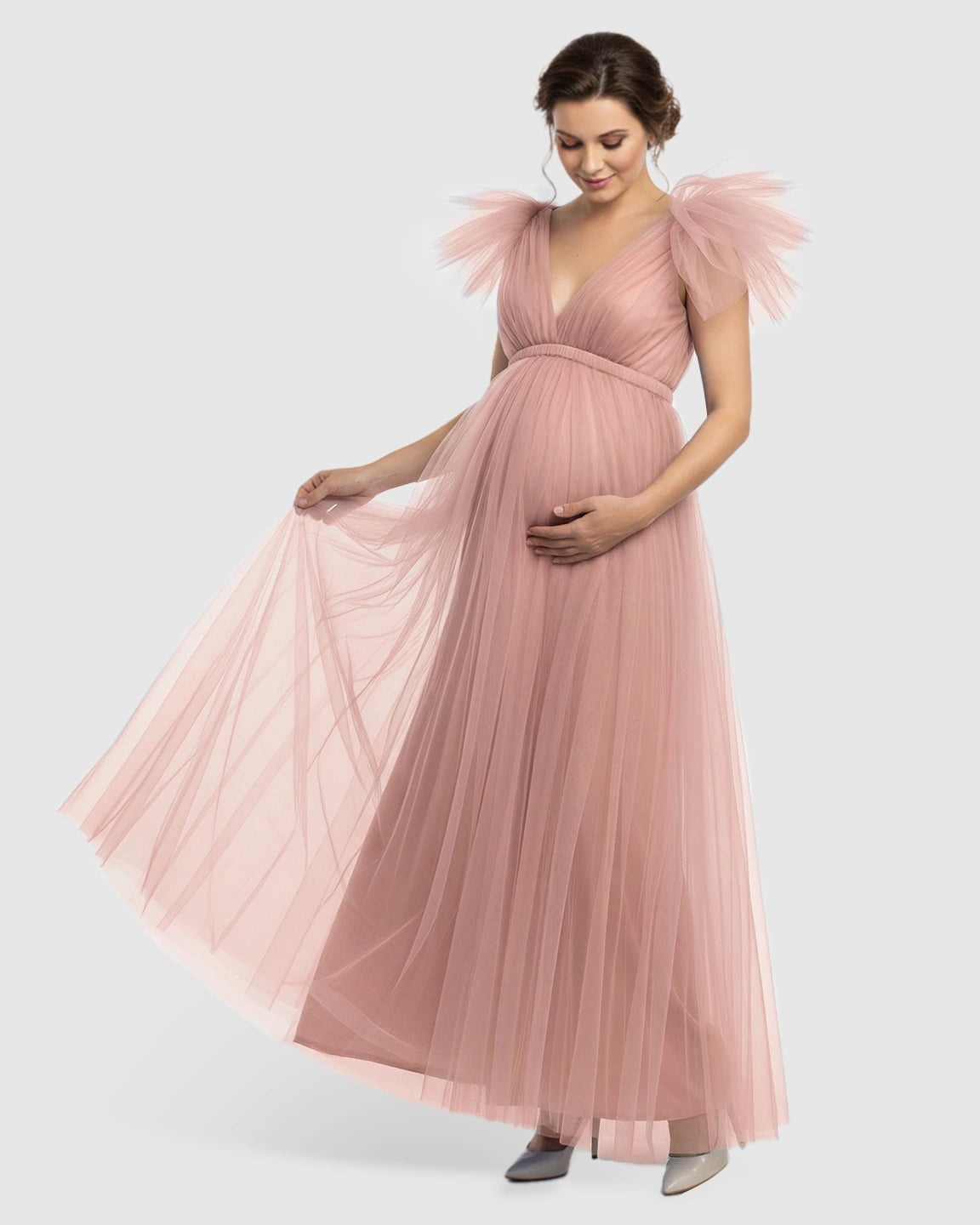 Dramatic Tulle Babydoll Maternity Photoshoot Dress
