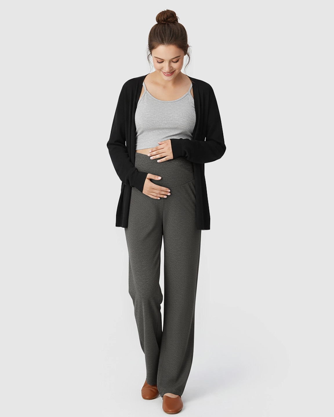 Crossover Waist Wide-Leg Maternity Lounge Pants