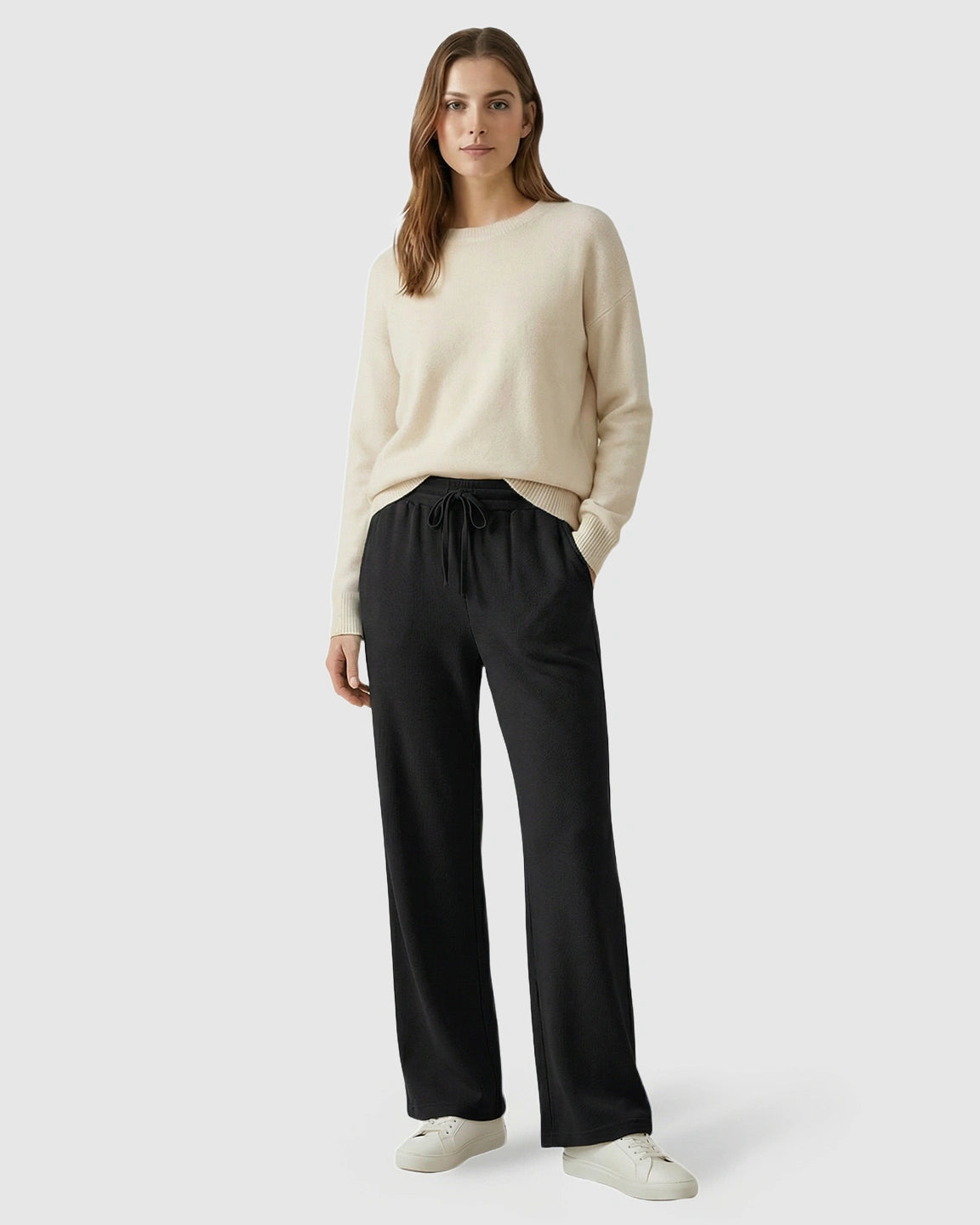 Waffle Knit Wide-Leg Maternity Pants