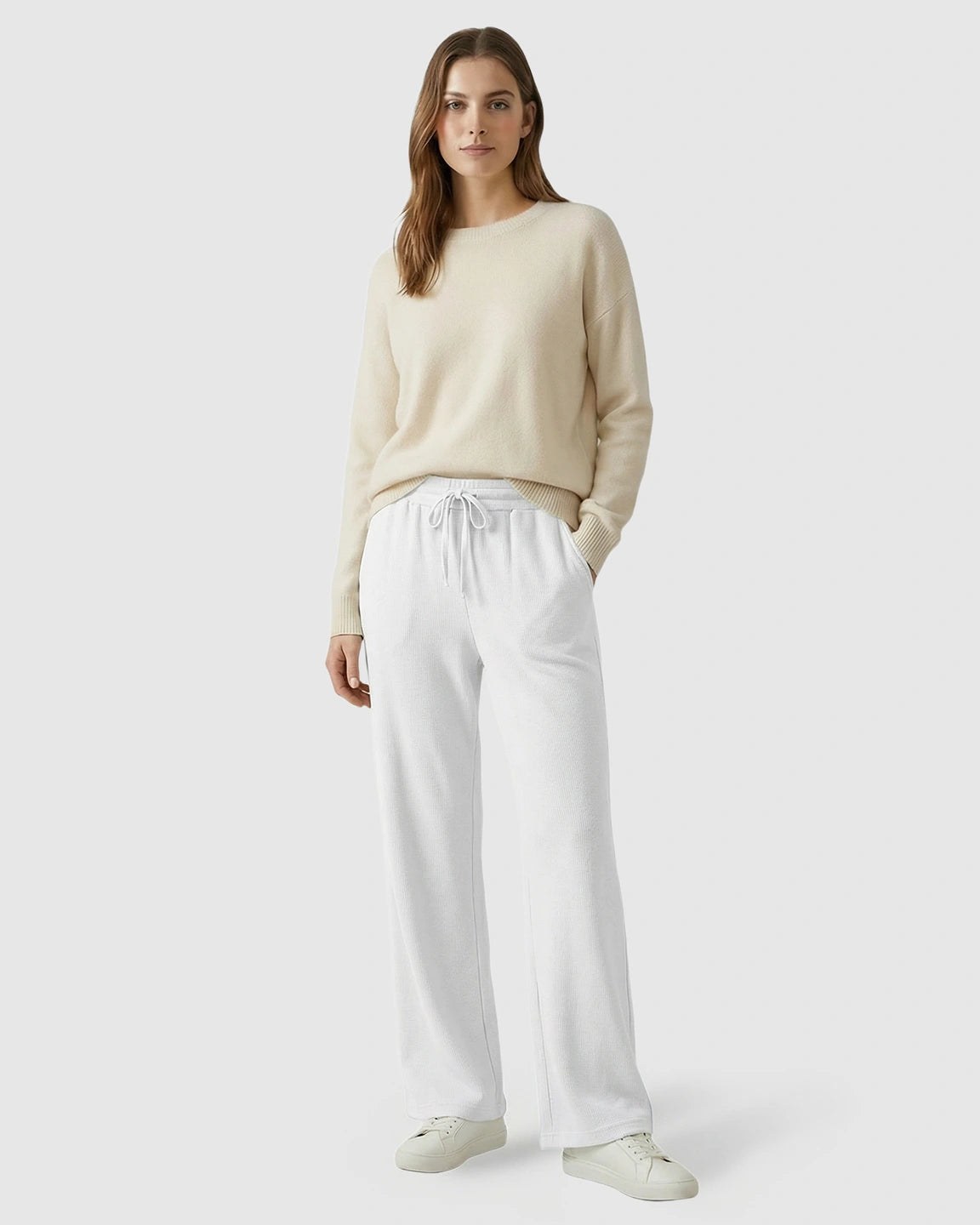 Waffle Knit Wide-Leg Maternity Pants