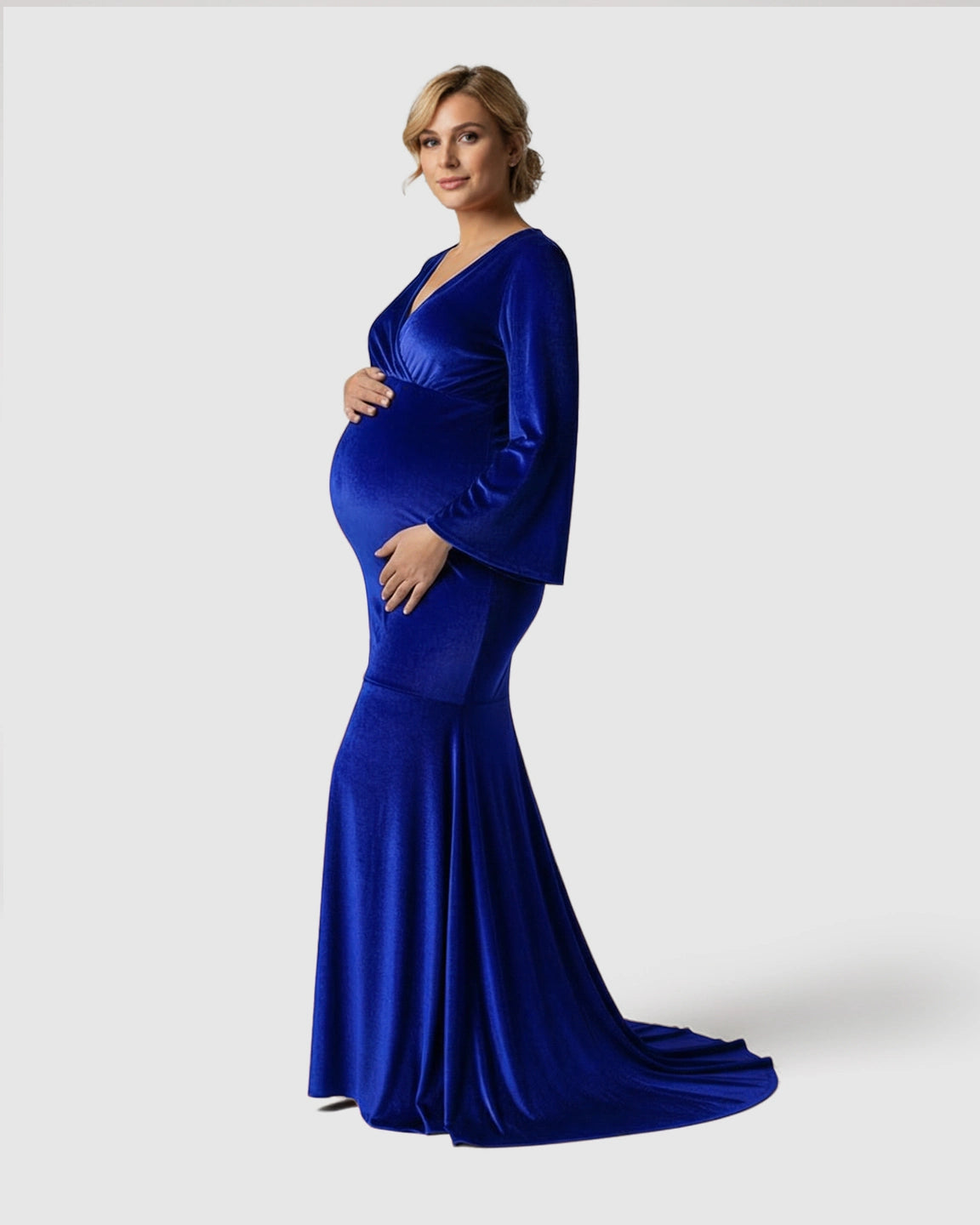Velvet Mermaid Fit Maternity Gown