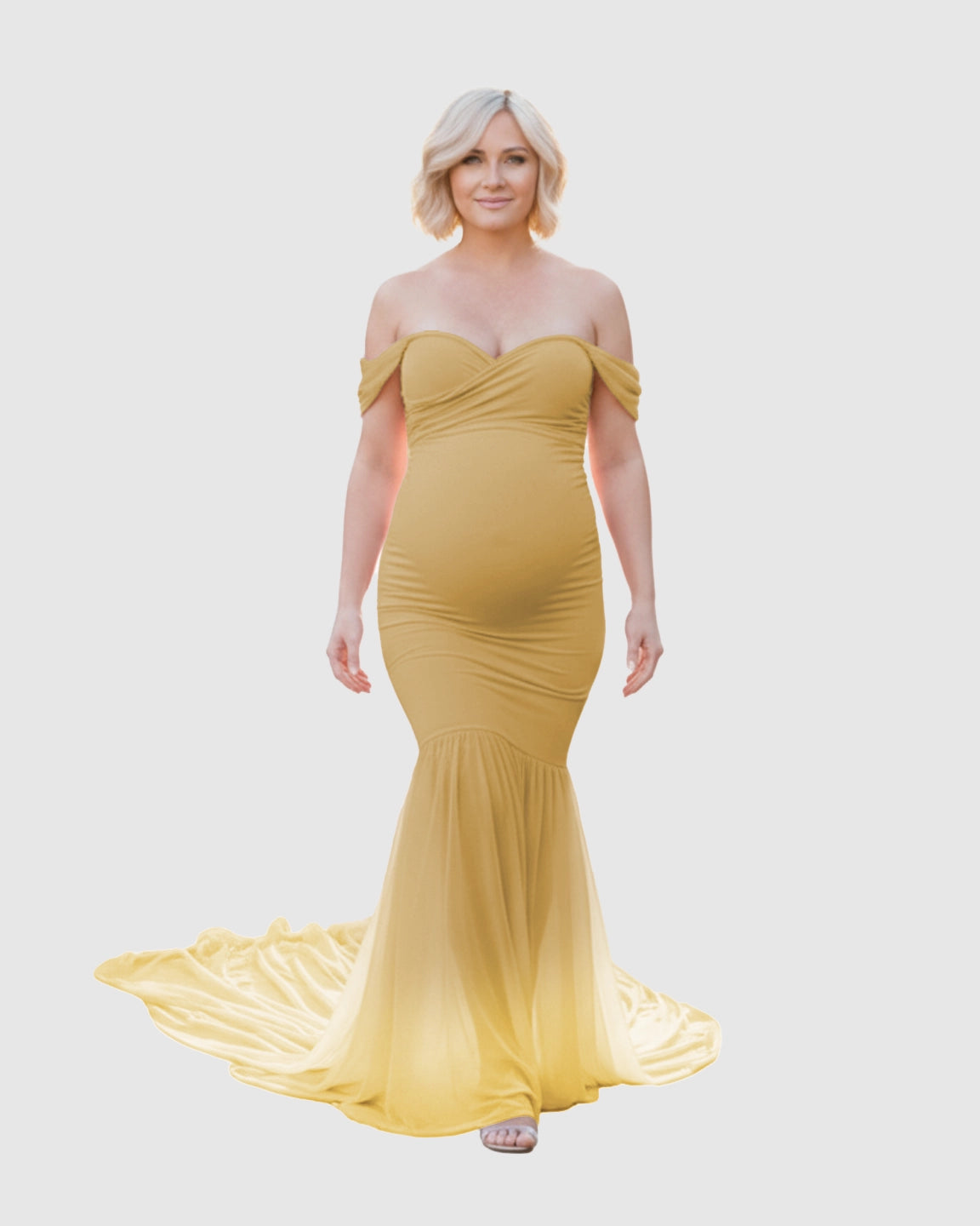 Off-Shoulder Mermaid Maternity Photoshoot Gown
