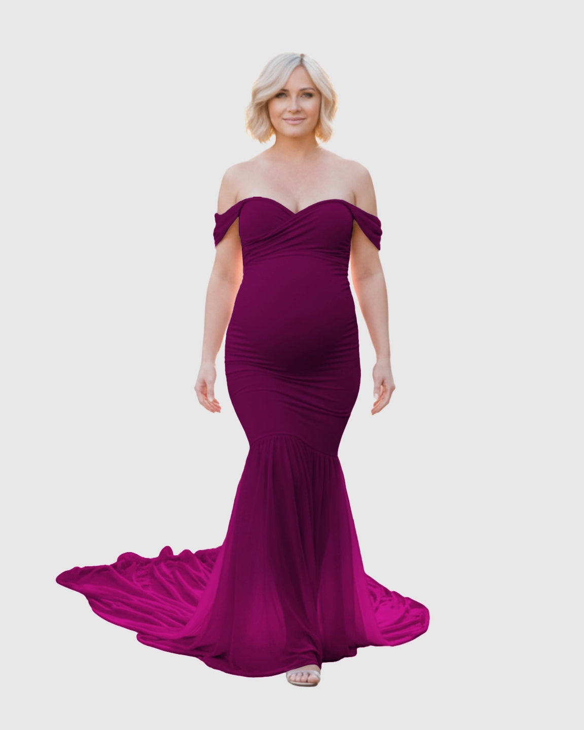 Off-Shoulder Mermaid Maternity Photoshoot Gown
