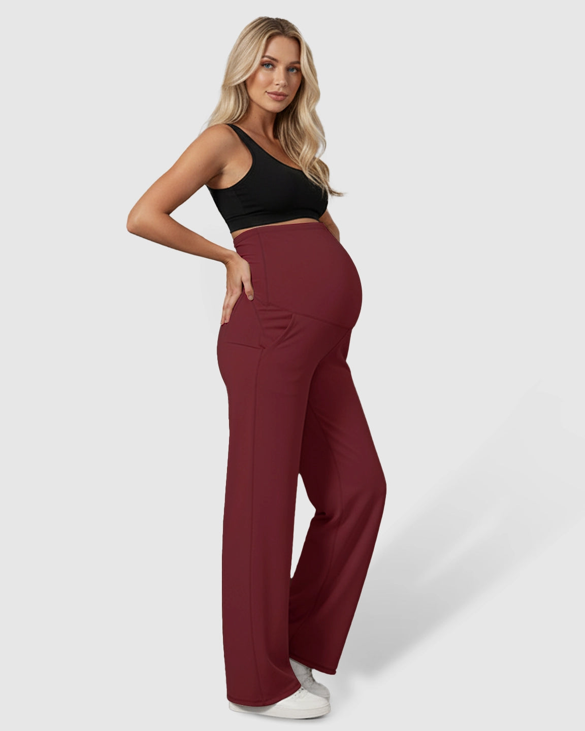 High-Waist Straight-Leg Maternity Pants