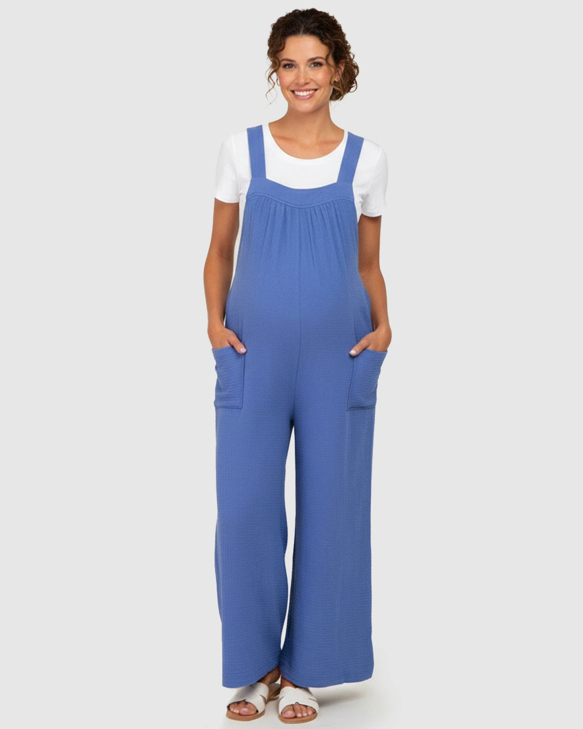 Tie-Back Wide-Leg Maternity Jumpsuit