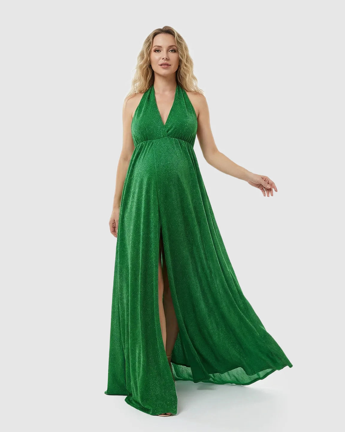 Tie-Back Flowing Maternity Evening Gown