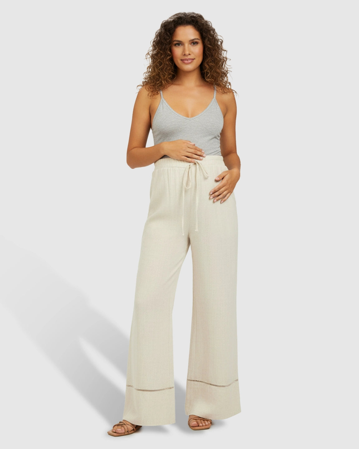 High-Waisted Wide-leg Maternity Pants