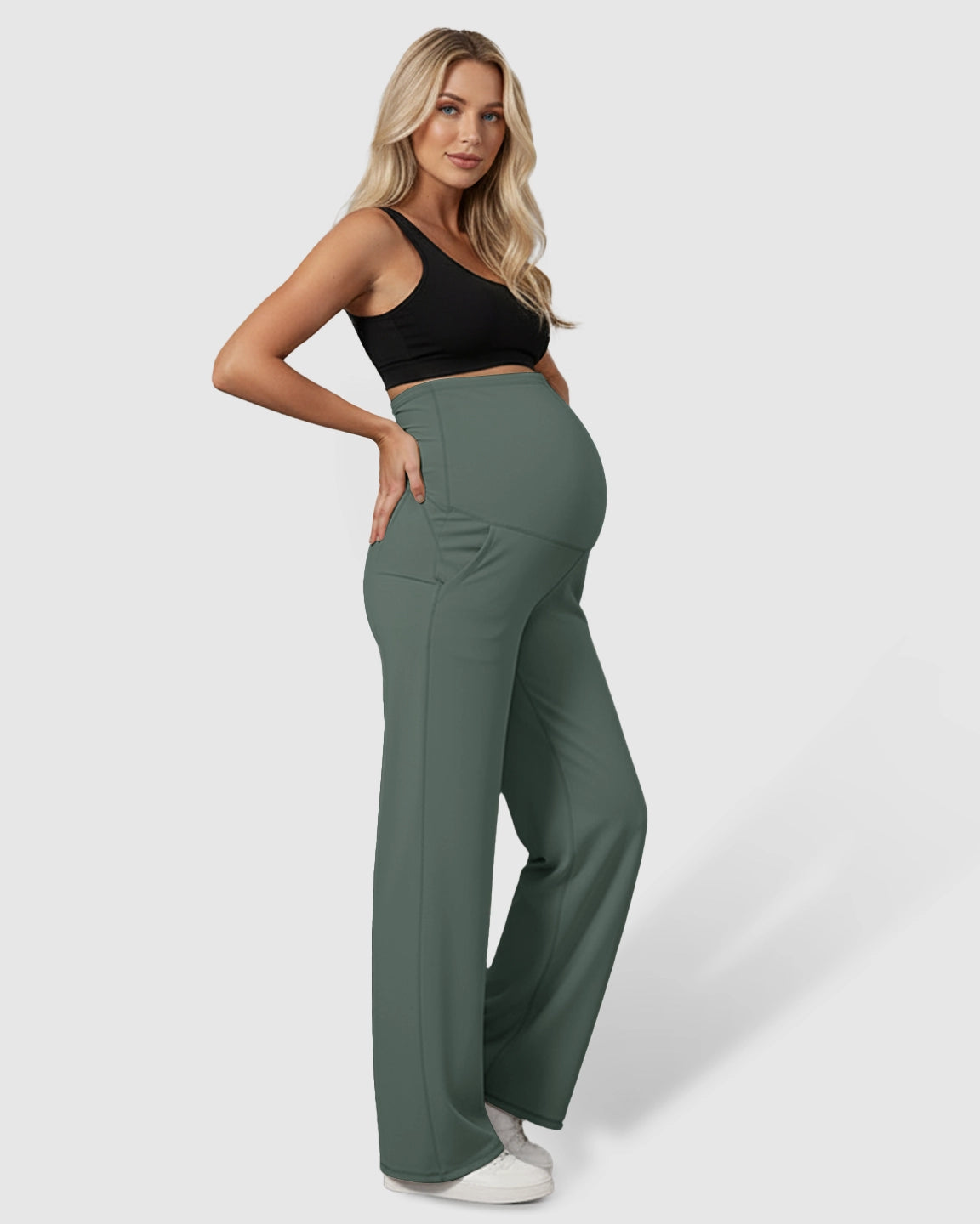 High-Waist Straight-Leg Maternity Pants