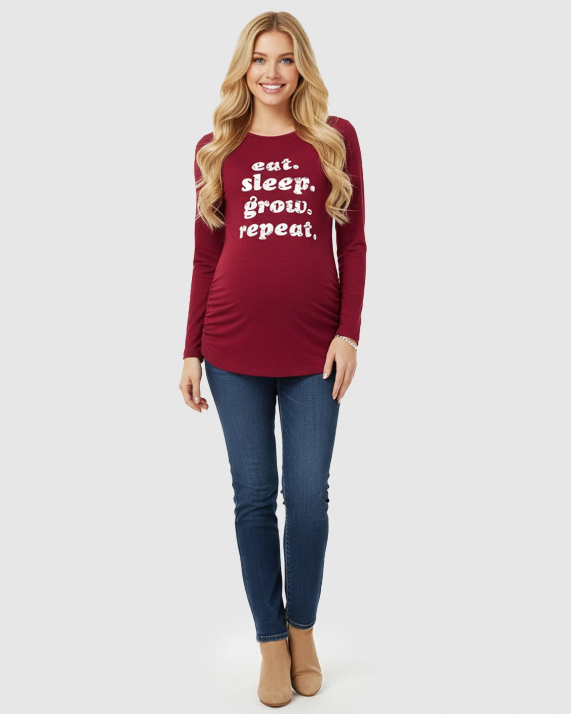 Long-sleeve Printed Maternity Top