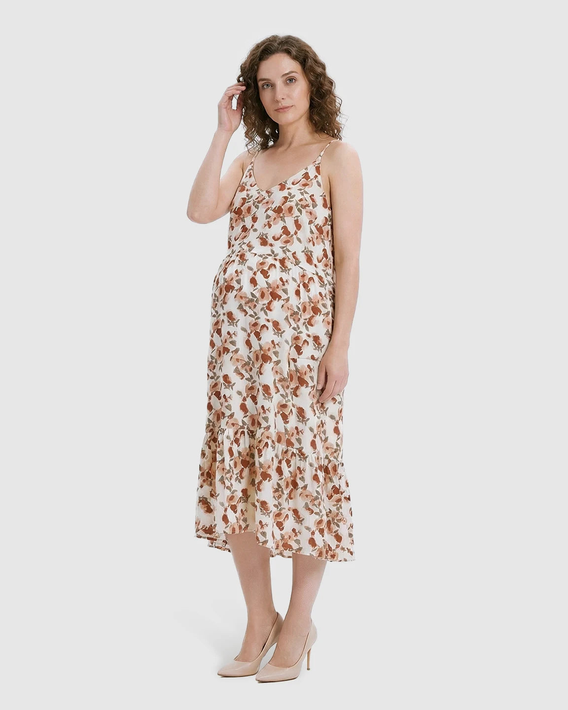 Floral Print Loose H-line Maternity Nightdress