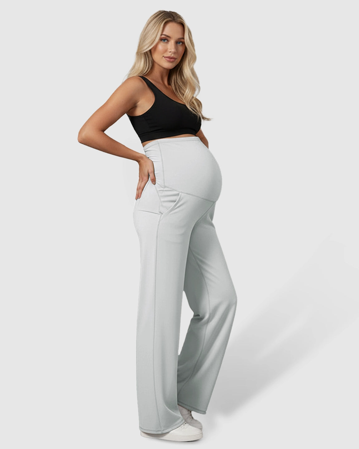 High-Waist Straight-Leg Maternity Pants