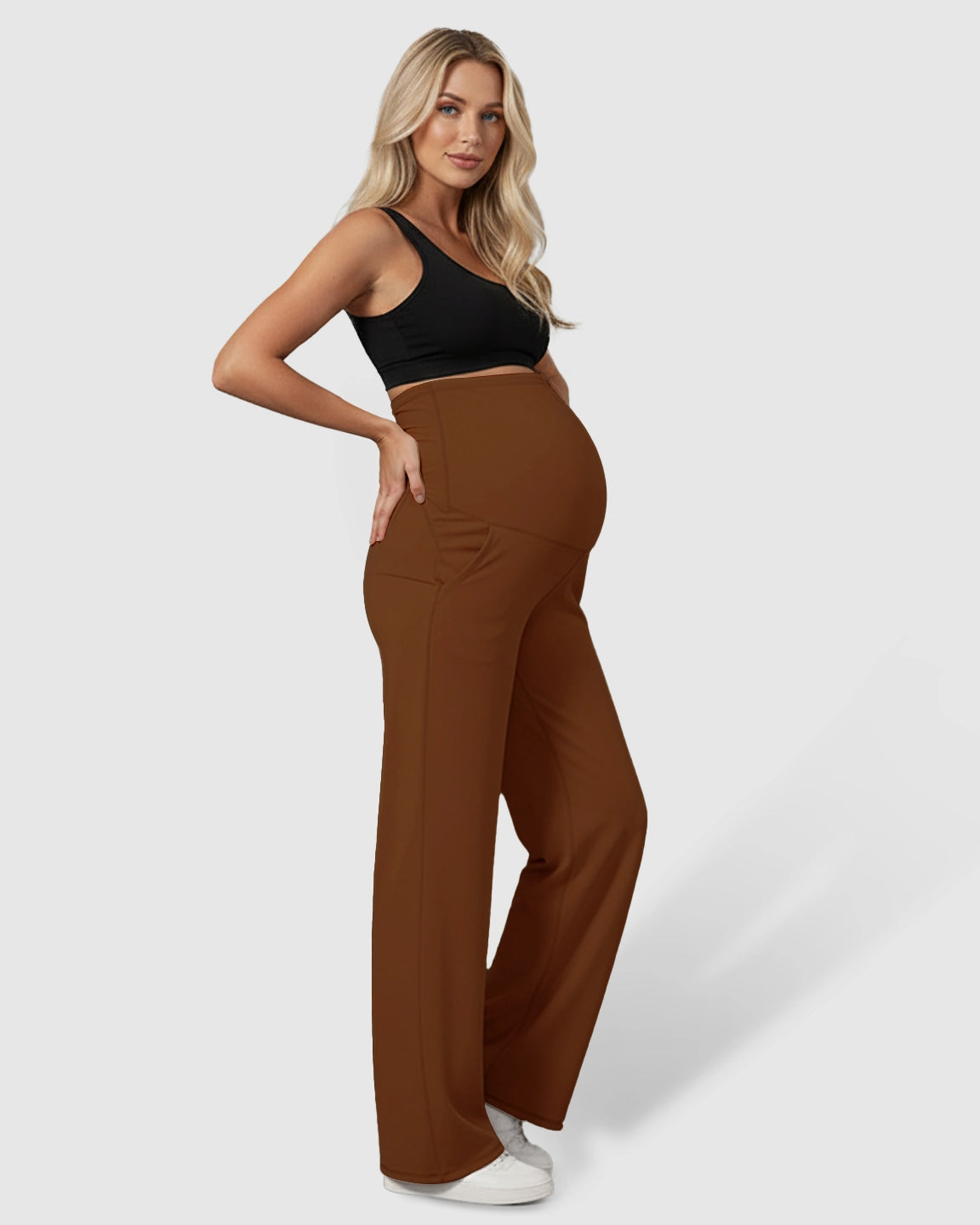 High-Waist Straight-Leg Maternity Pants