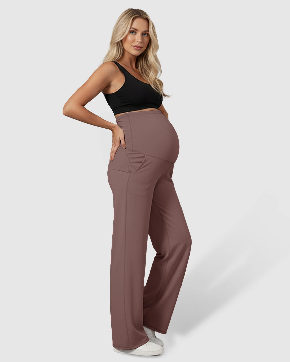 High-Waist Straight-Leg Maternity Pants