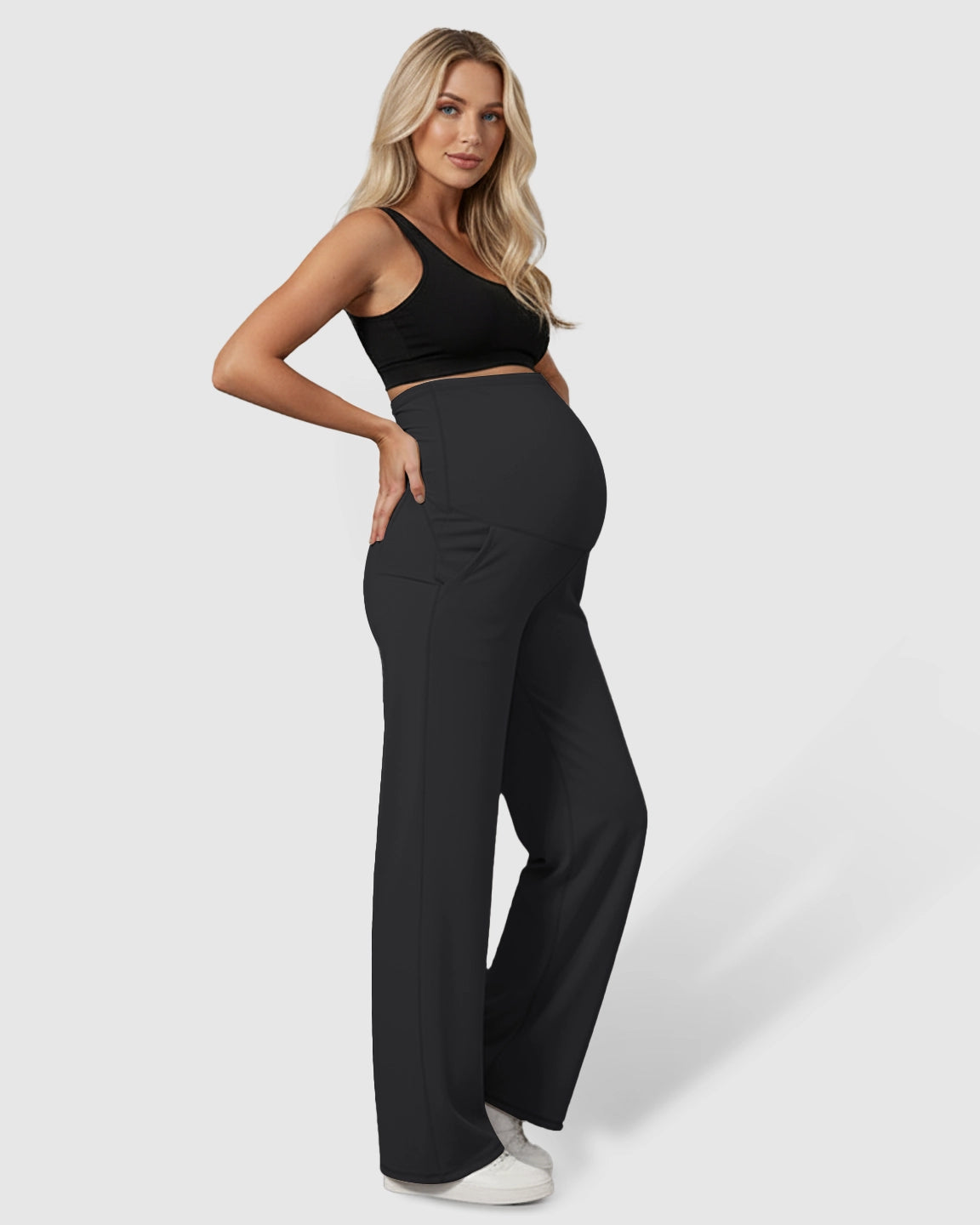 High-Waist Straight-Leg Maternity Pants