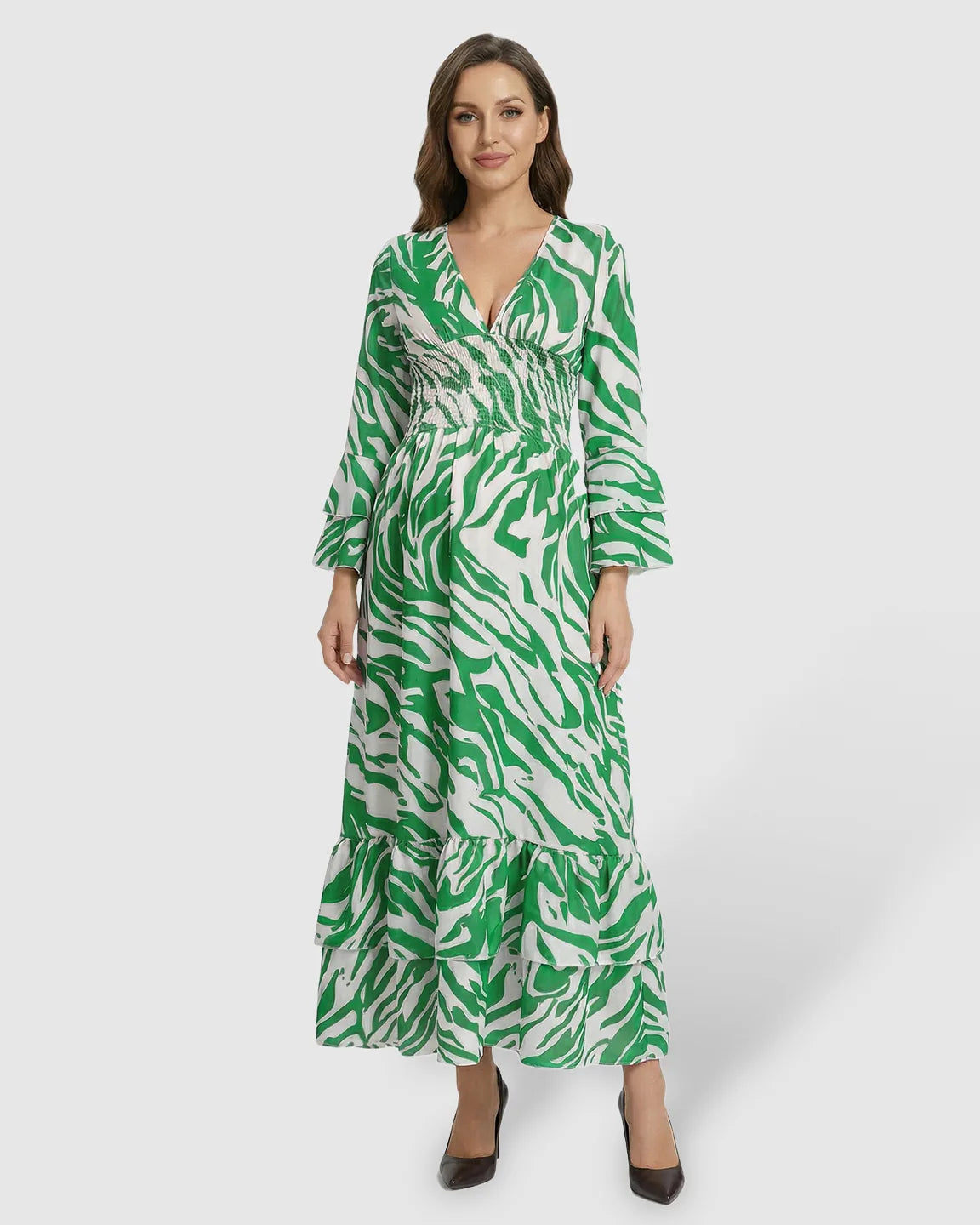 Bell Sleeve Loose Fit Maternity Maxi Dress