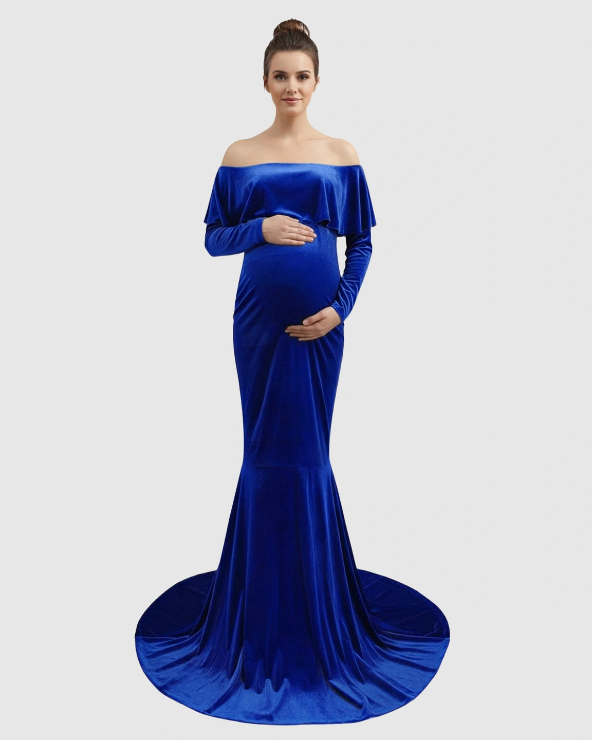 Off-Shoulder Fitted Maternity Photoshoot Dress