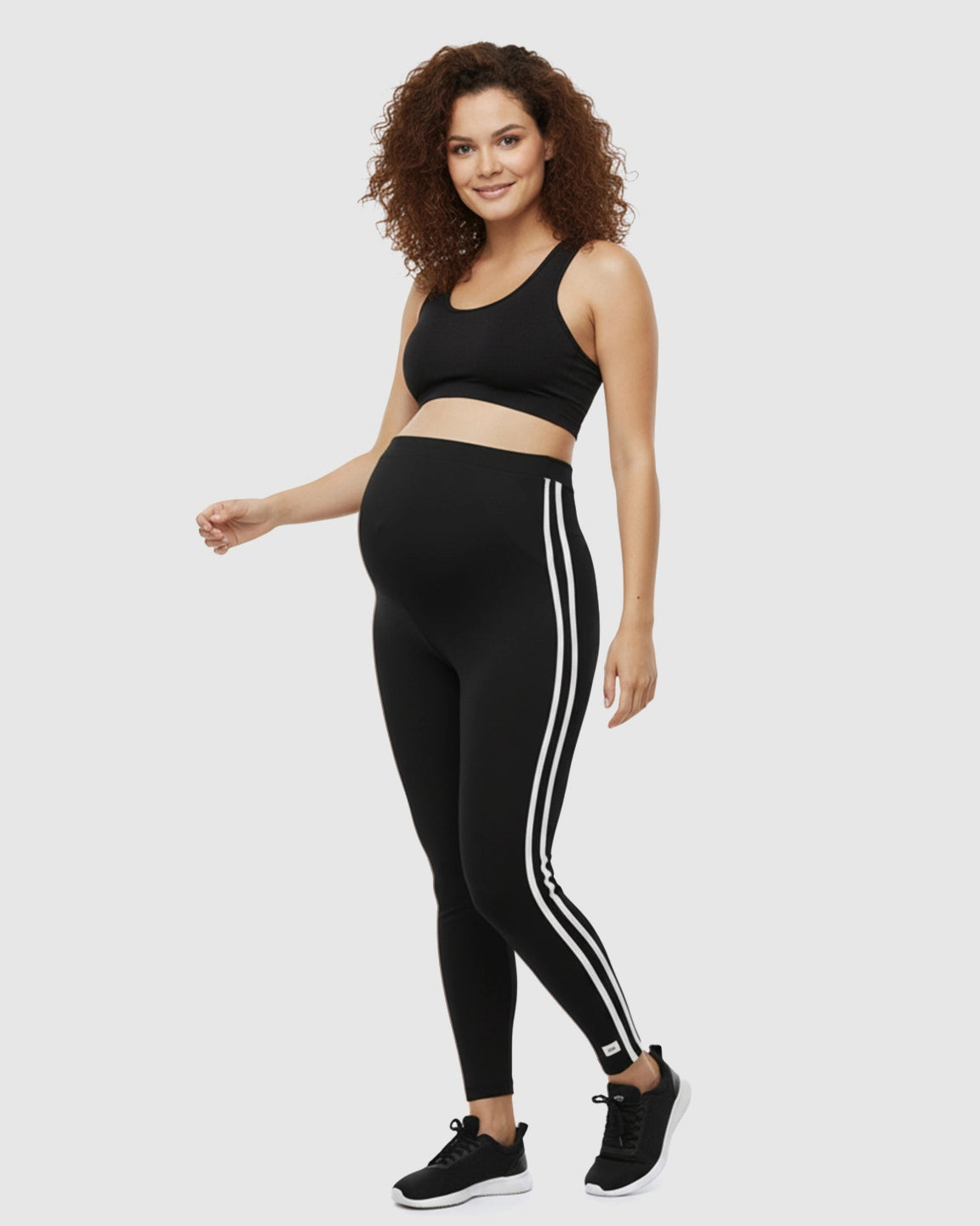 Side Striped Sporty Maternity Leggings