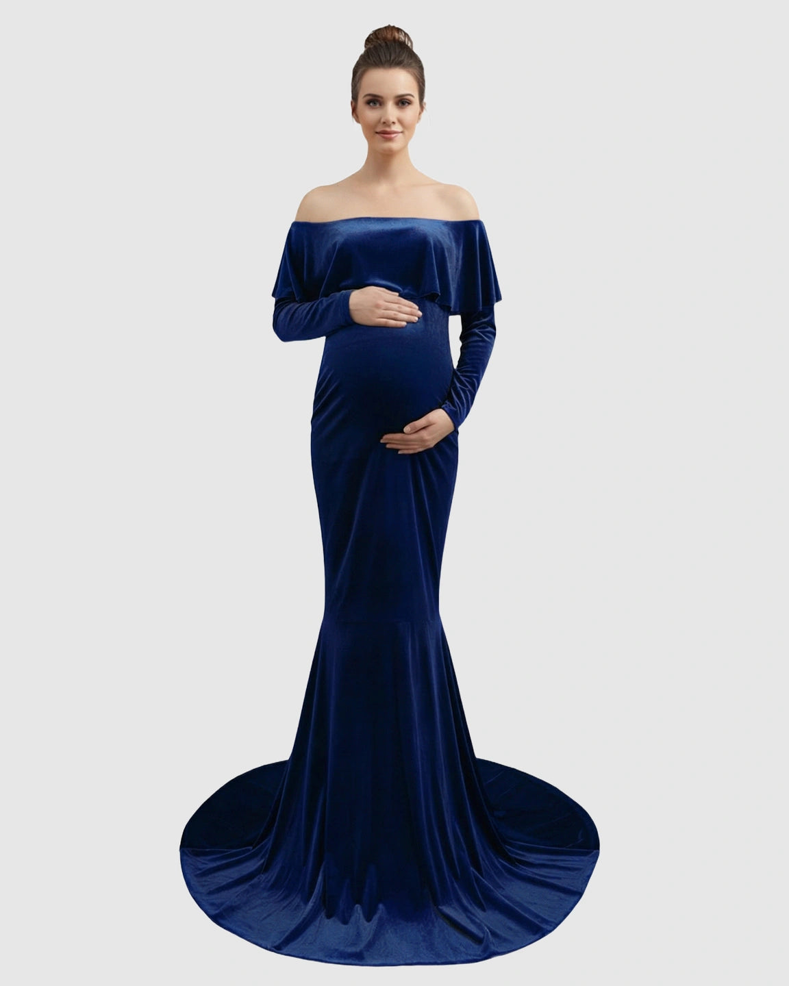 Off-Shoulder Fitted Maternity Photoshoot Dress