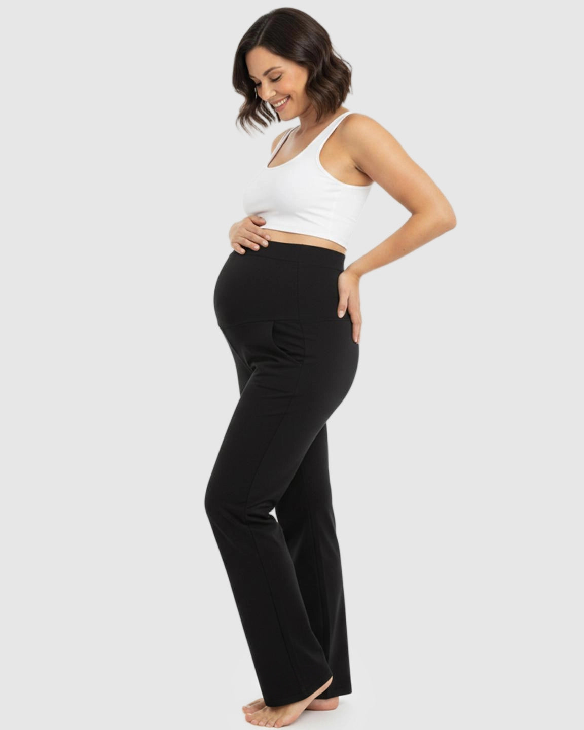 Stretch Flared with Pockets Maternity Pants