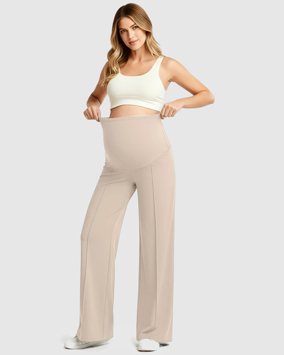 High Waist Maternity Pants With Relaxed Fit