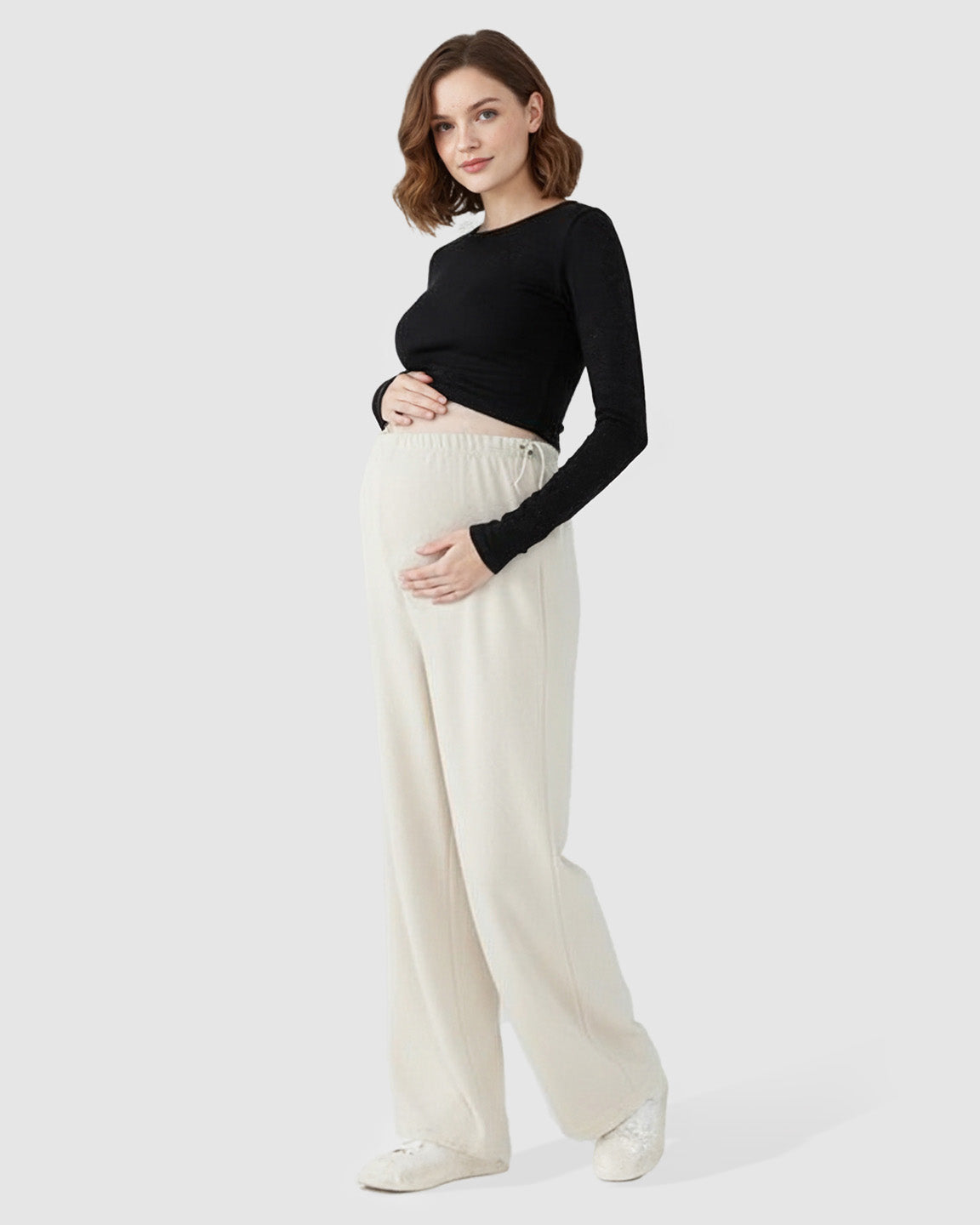 High-Waist Flowy Support Maternity Pants