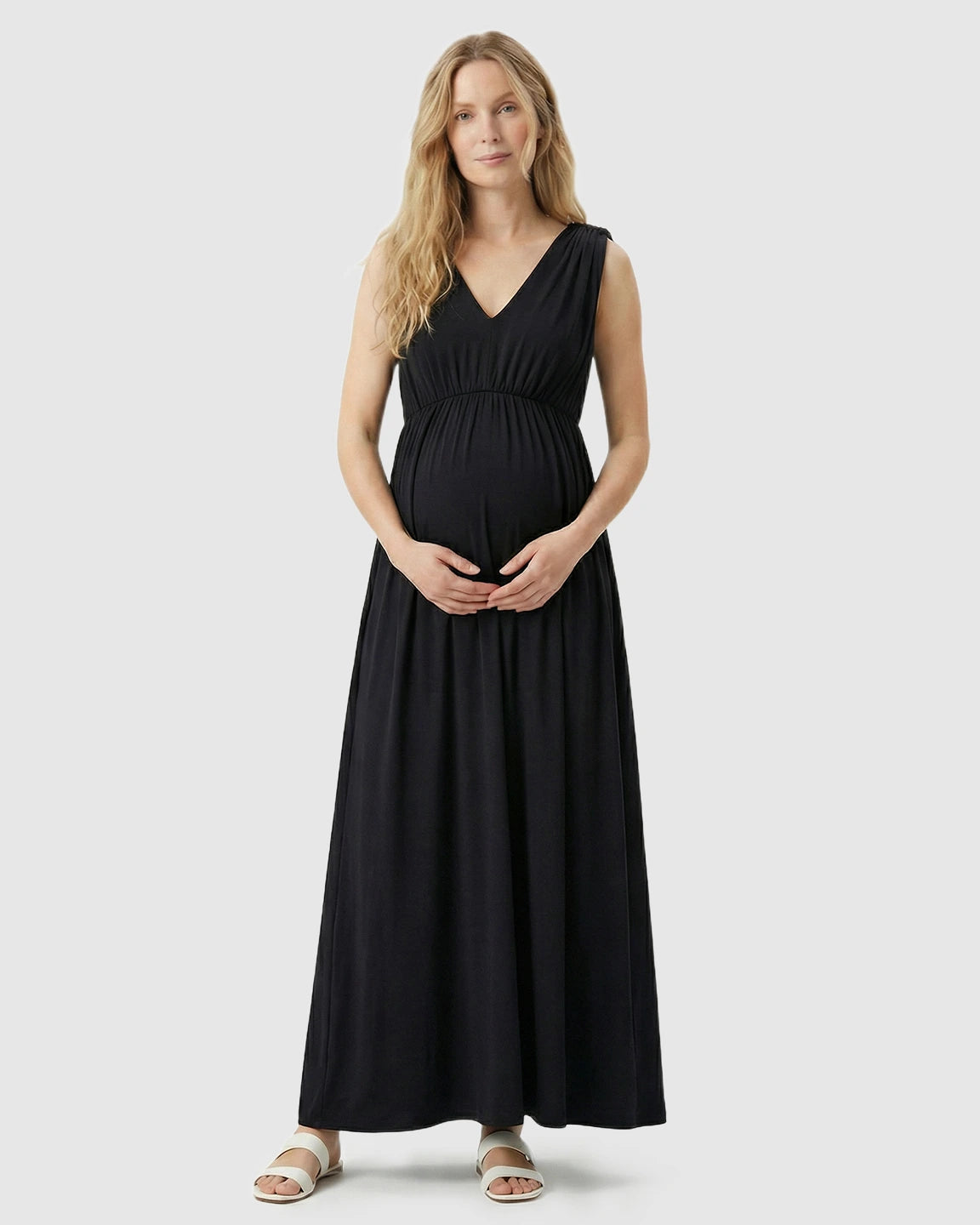 Empire Waist Casual Maternity Maxi Dress