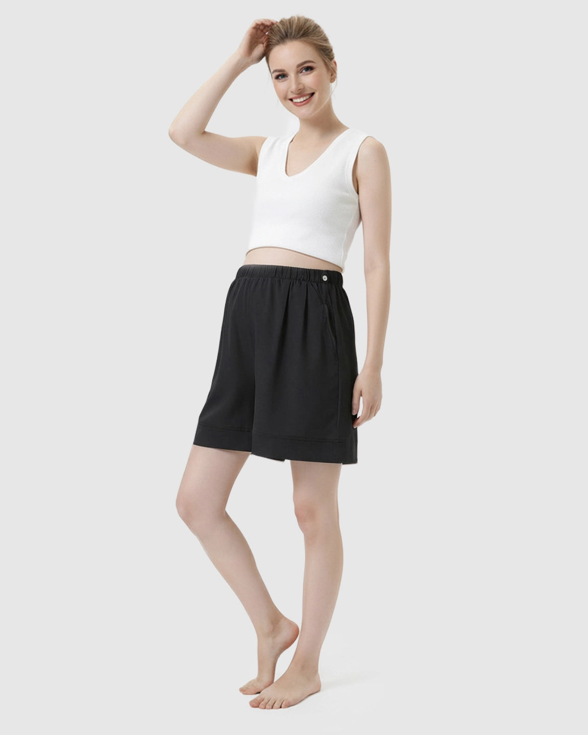 Pocketed Side Drawstring Maternity Shorts