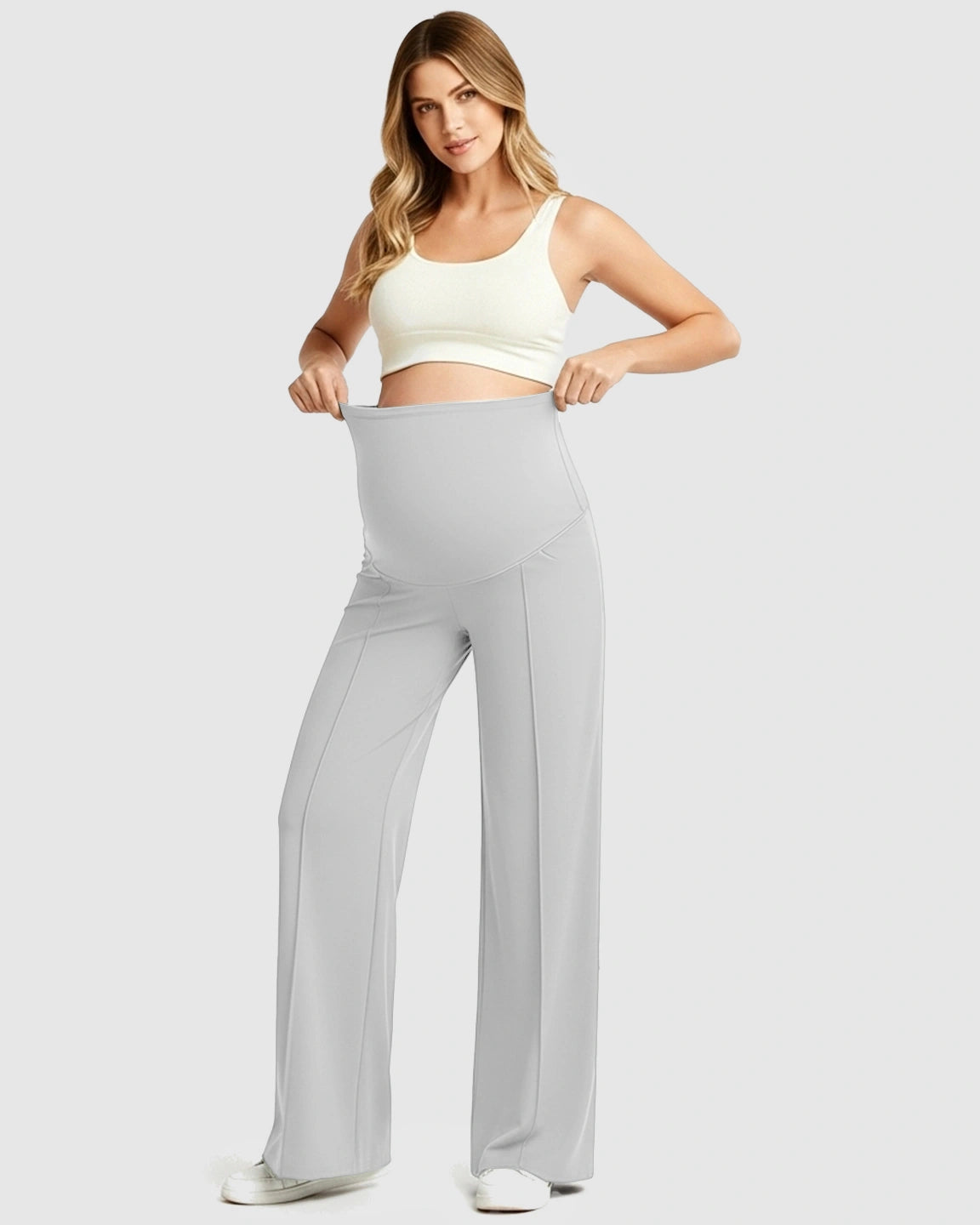 High Waist Maternity Pants With Relaxed Fit