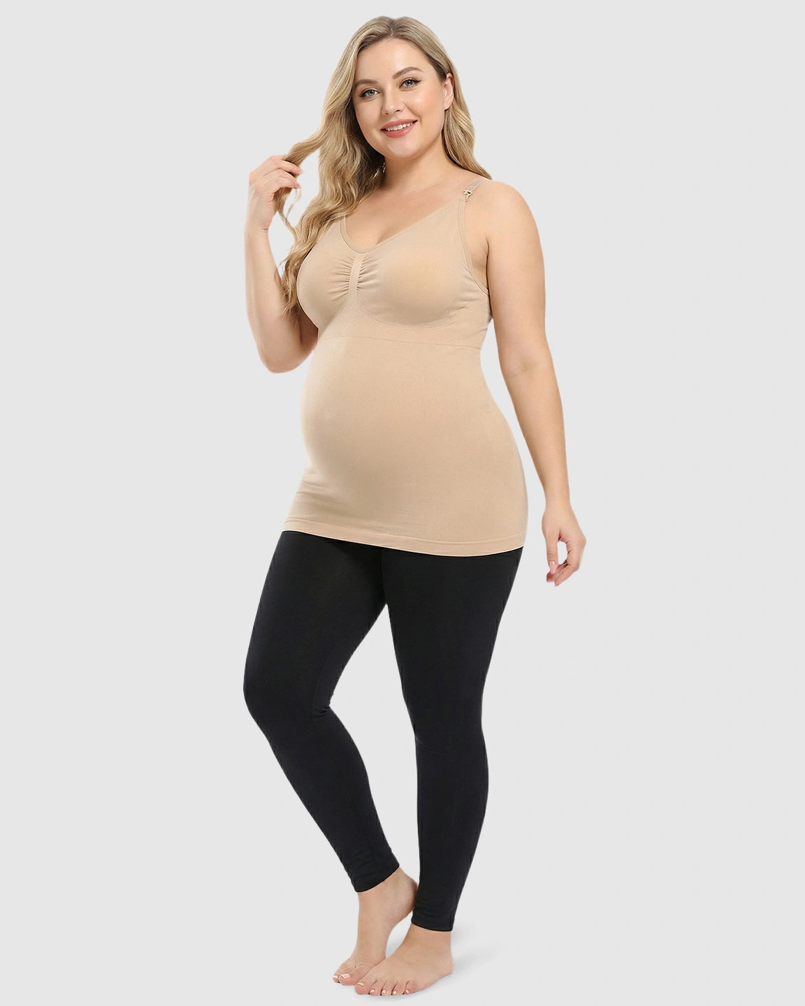 Front-Opening Clasp Camisole-Style Maternity Nursing Top