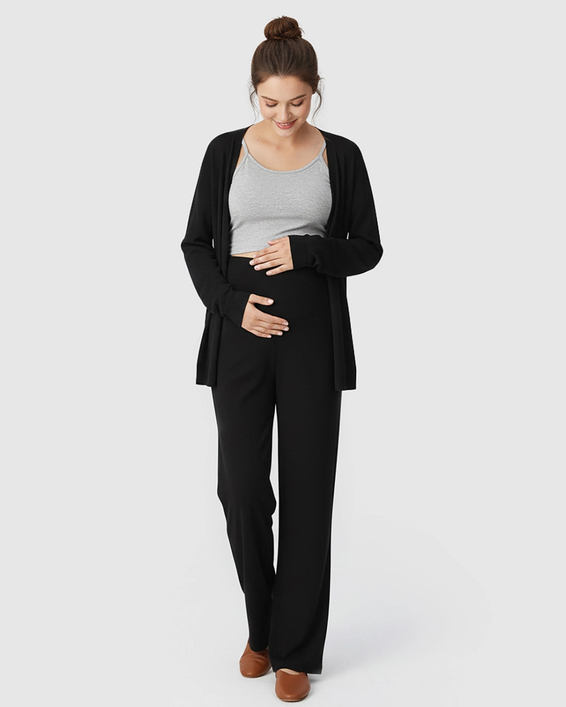 Crossover Waist Wide-Leg Maternity Lounge Pants