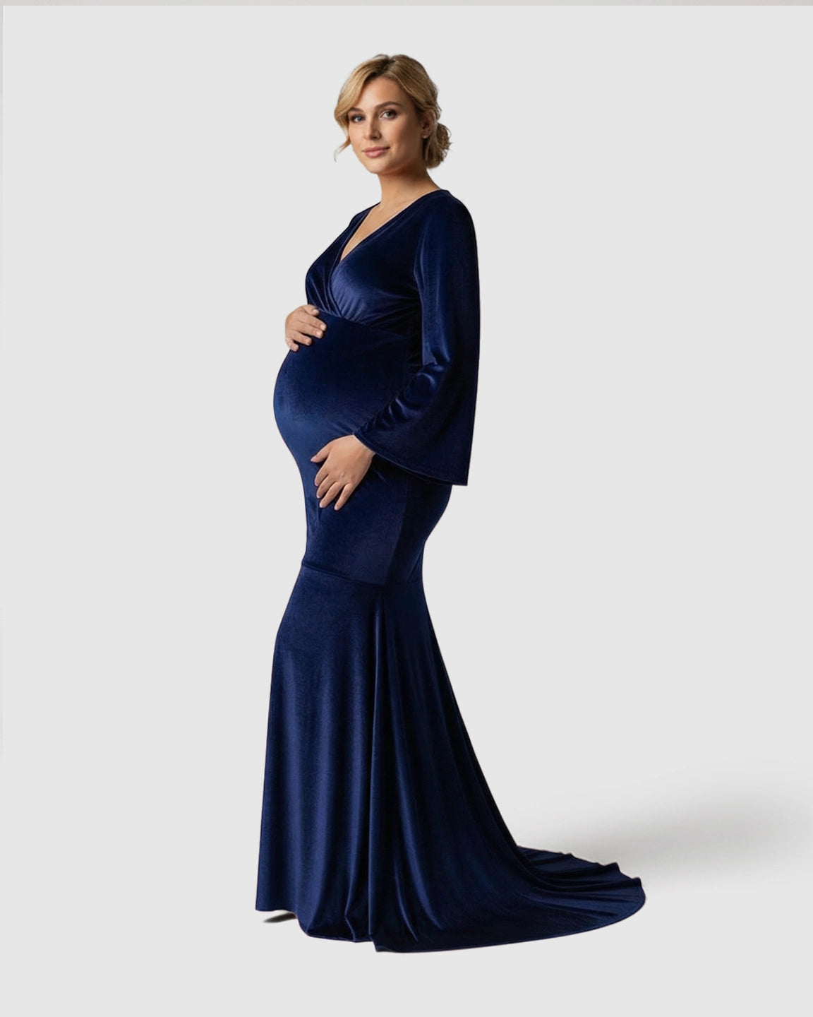 Velvet Mermaid Fit Maternity Gown
