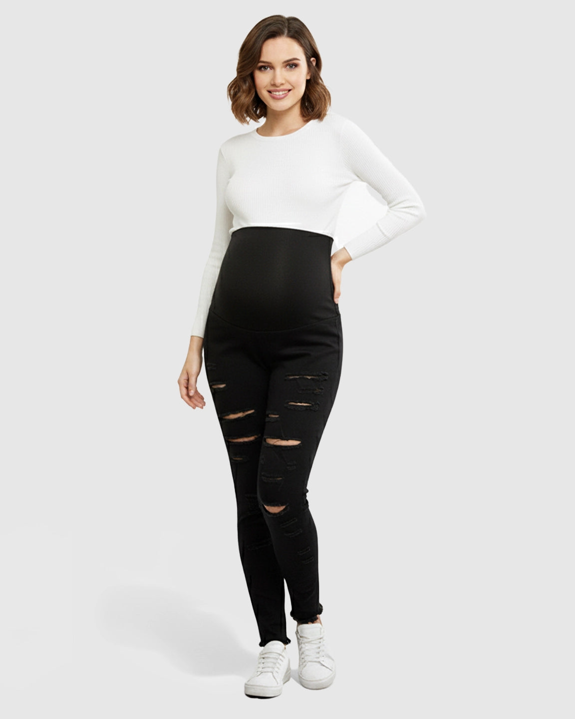 High-Waist Straight-Leg Maternity Jeans