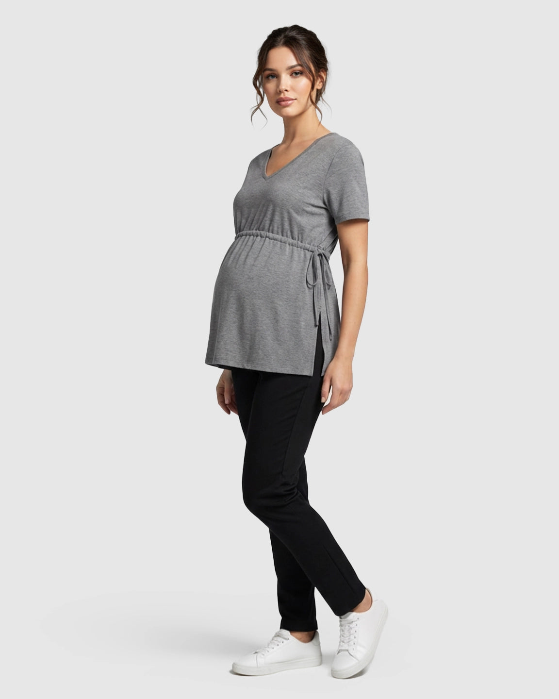 Elastic-Waist Babydoll Maternity Top