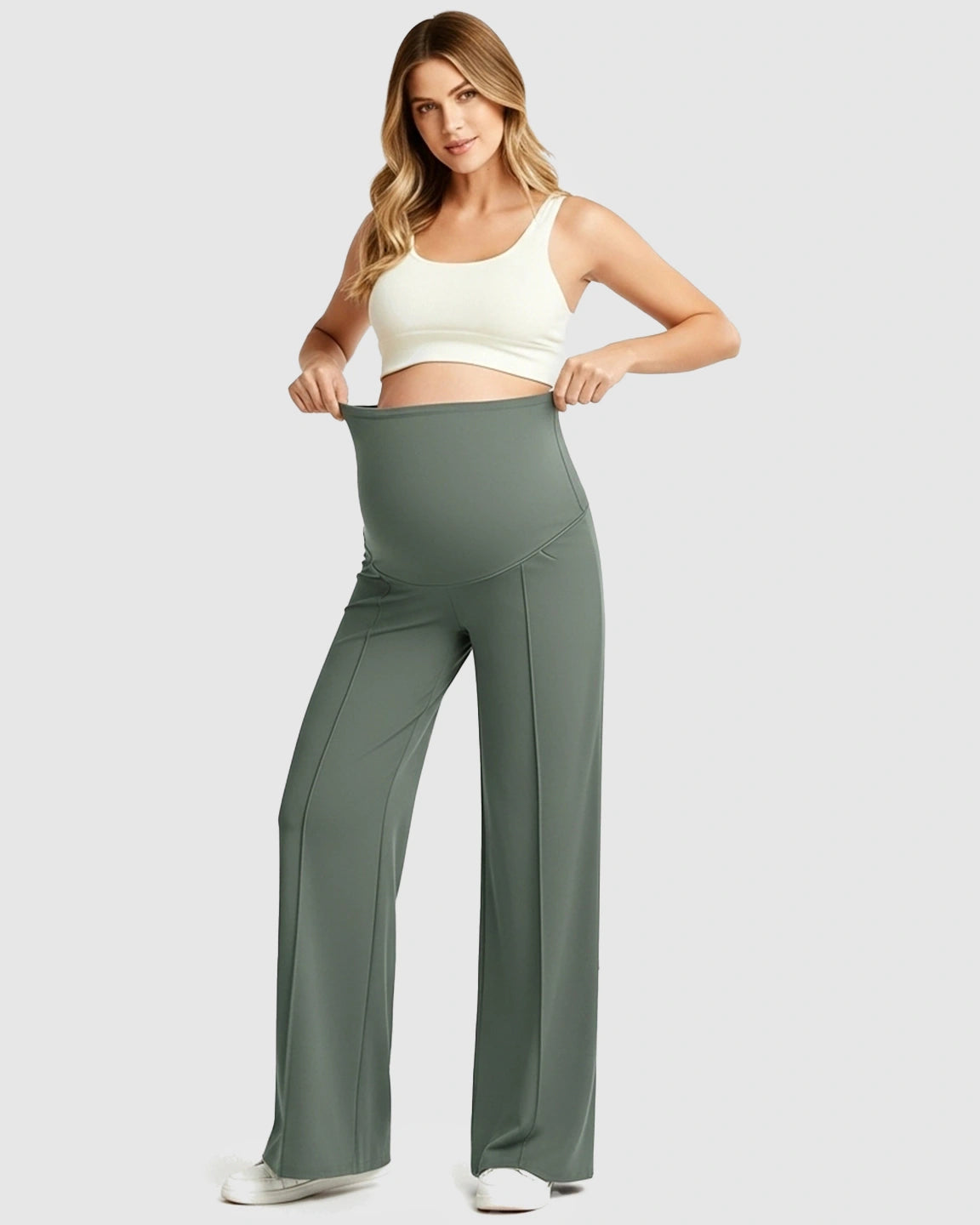 High Waist Maternity Pants With Relaxed Fit