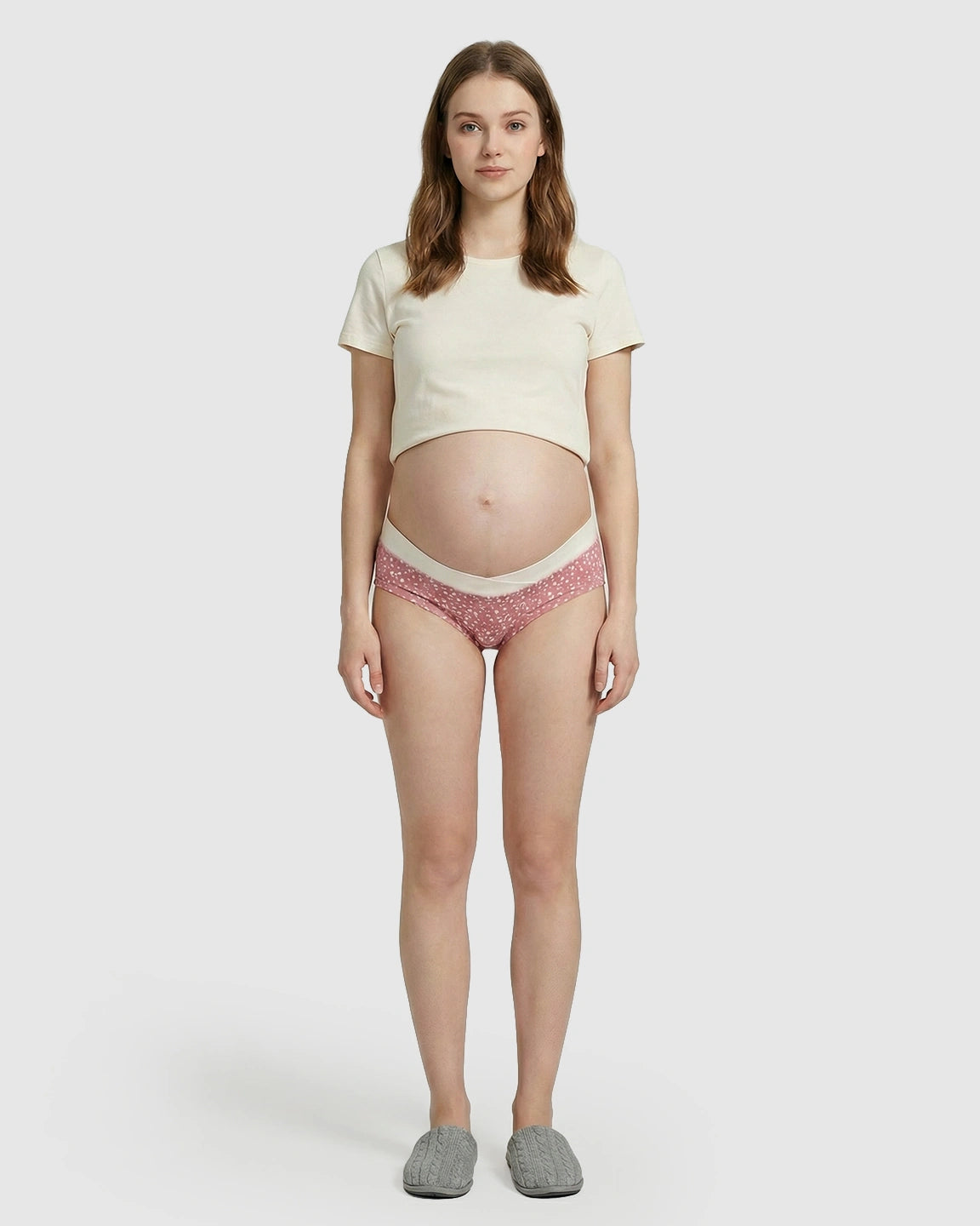 Low-Waist Leopard Print Maternity Underwear