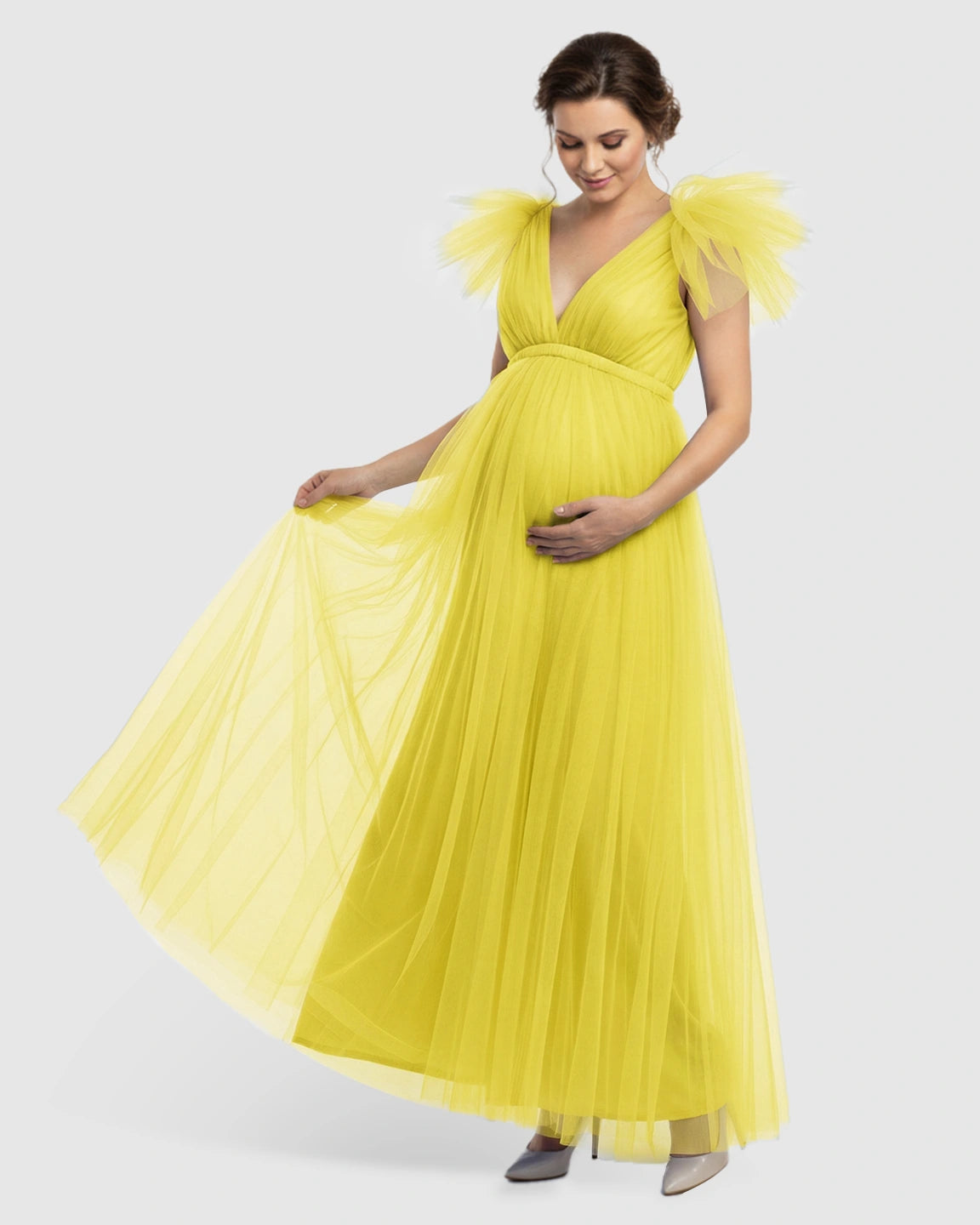 Dramatic Tulle Babydoll Maternity Photoshoot Dress