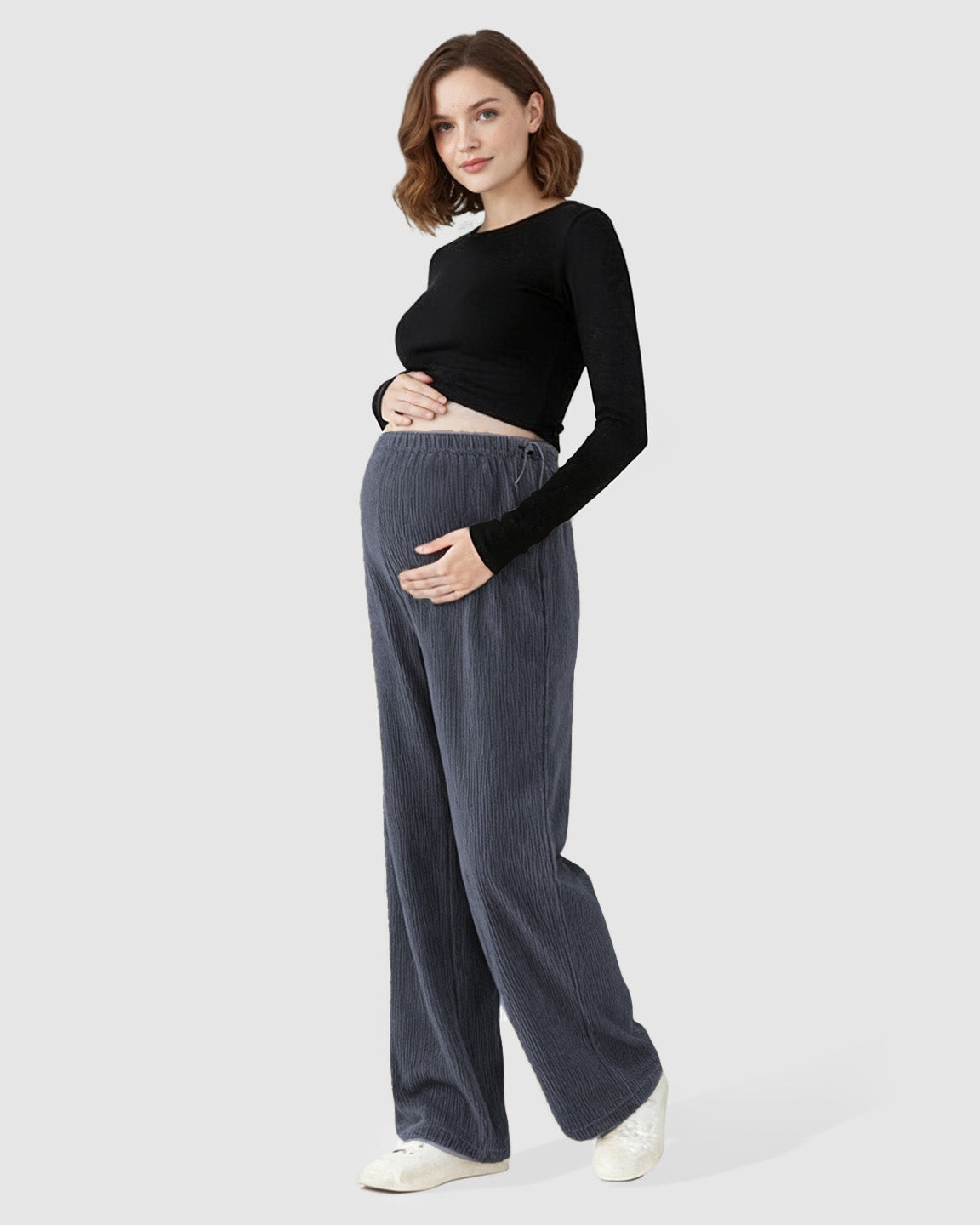 High-Waist Flowy Support Maternity Pants