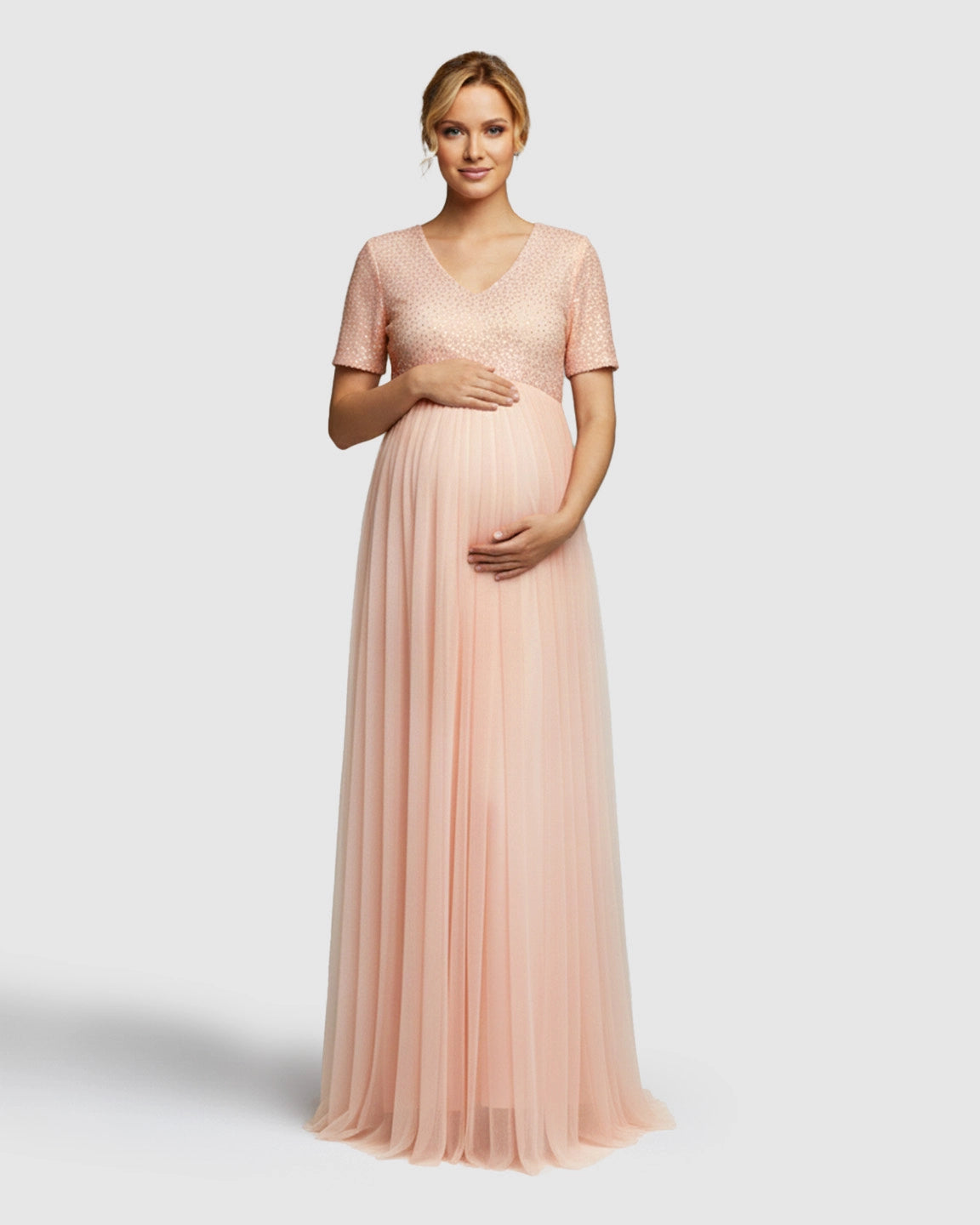 Sequin A-Line Maternity Evening Gown