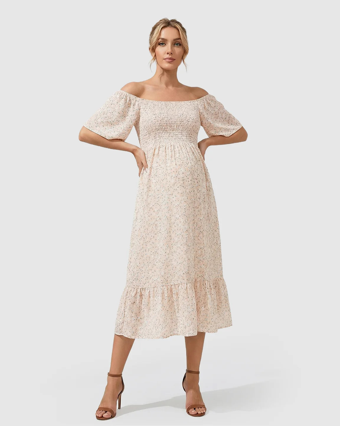 Flutter Sleeve A-Line Maternity Summer Dress