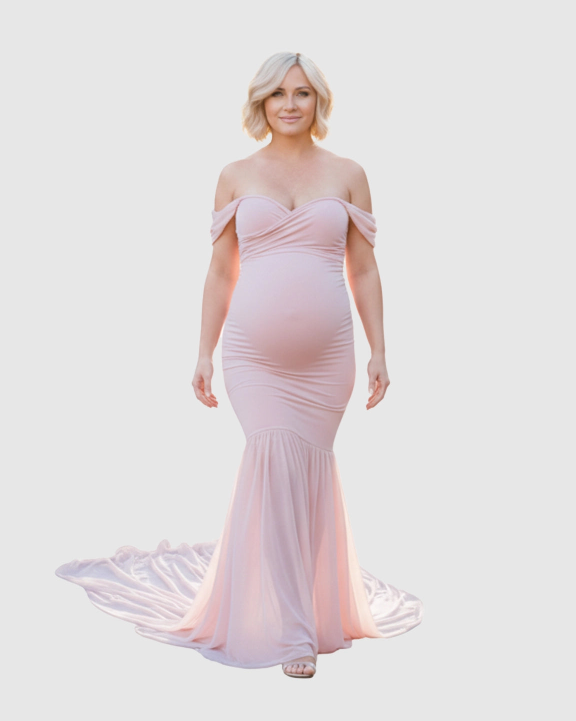 Off-Shoulder Mermaid Maternity Photoshoot Gown