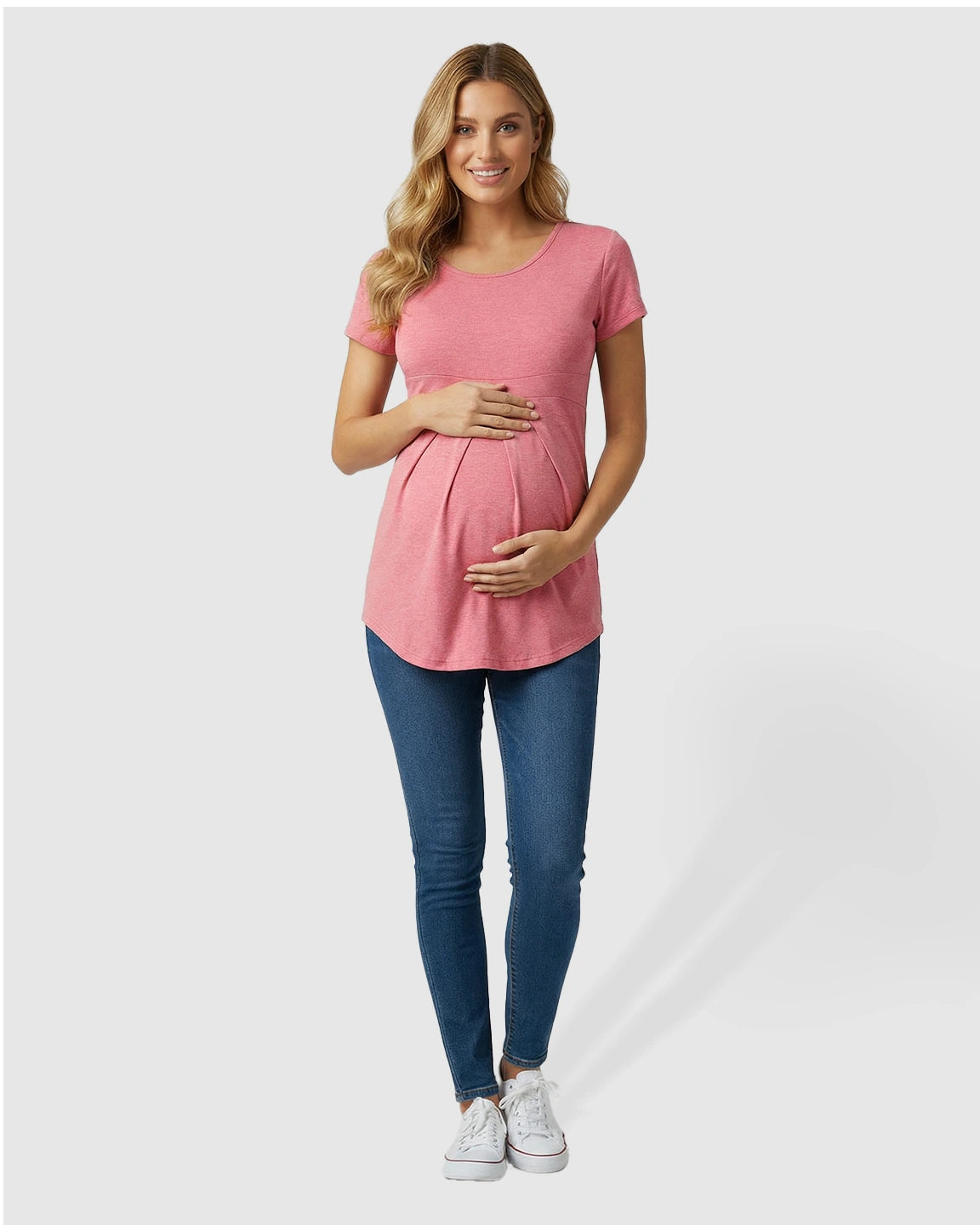 Gathered Empire Waist Elegant Maternity Top