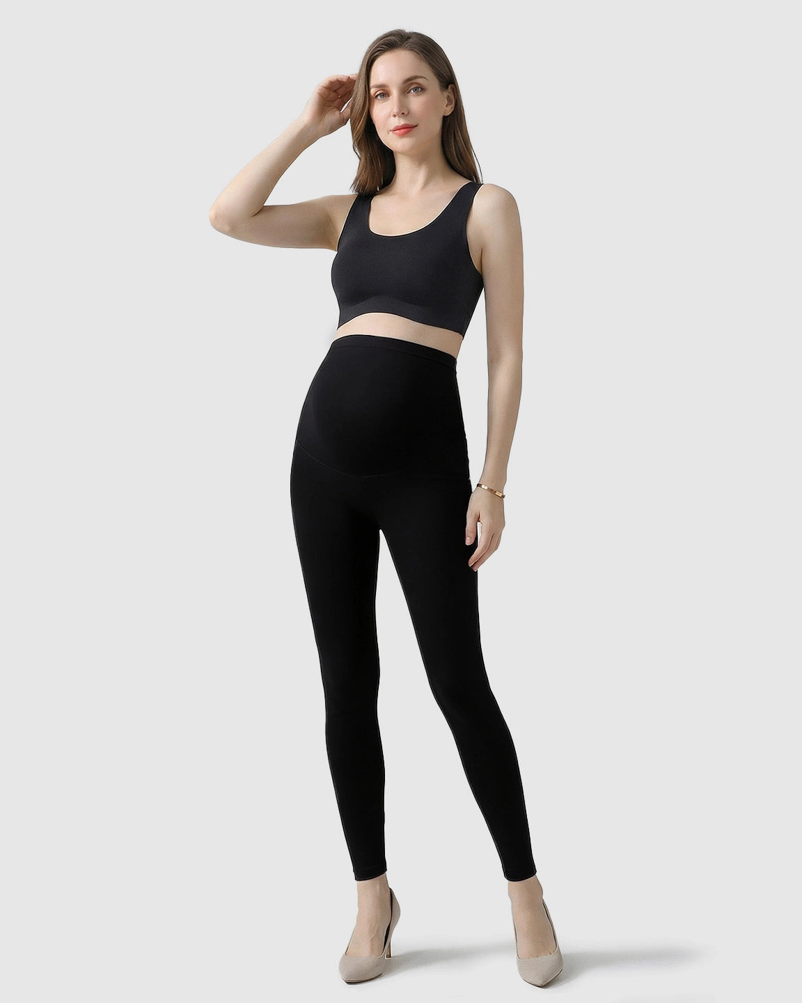 High-Waist Belly Support Maternity Leggings