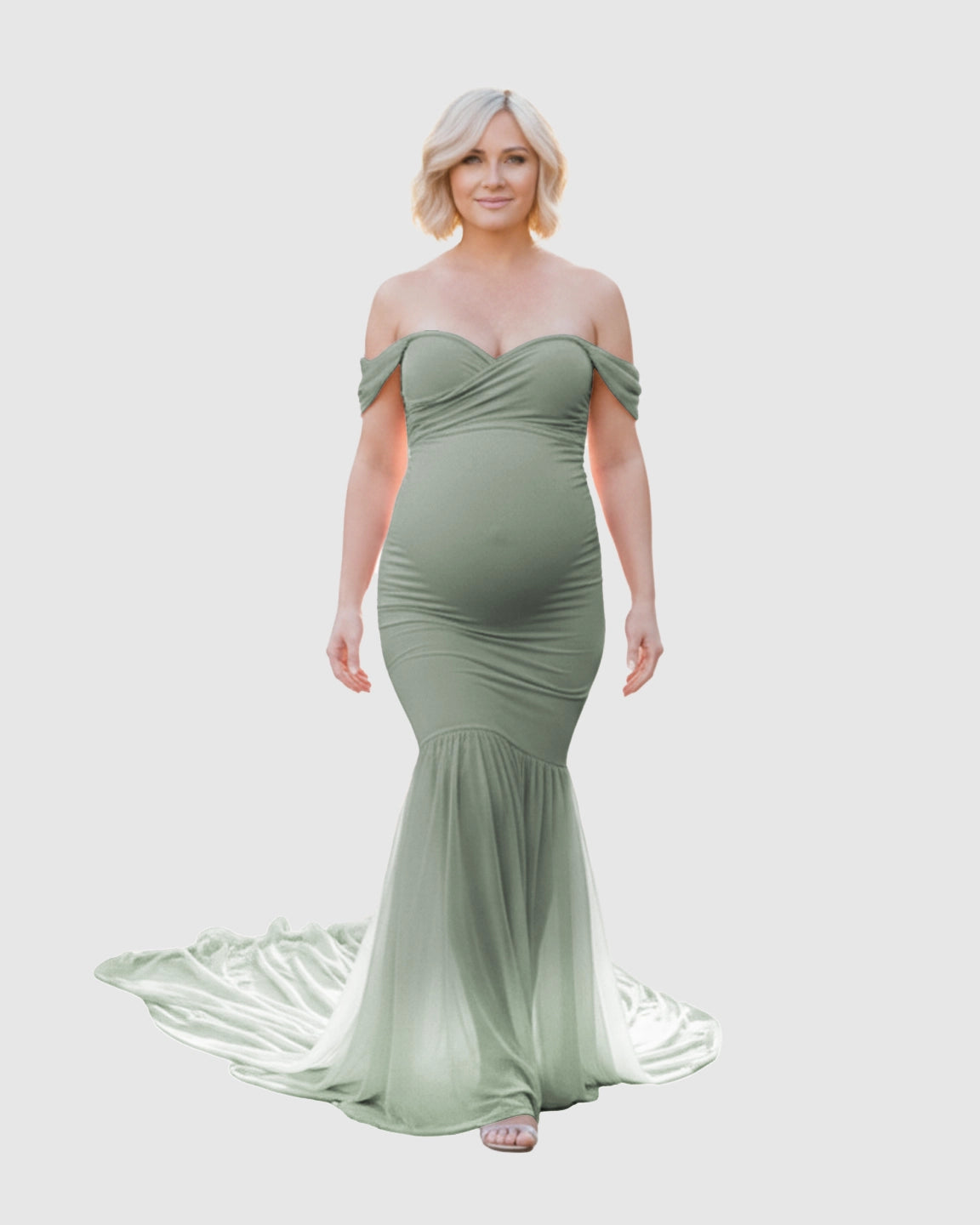 Off-Shoulder Mermaid Maternity Photoshoot Gown